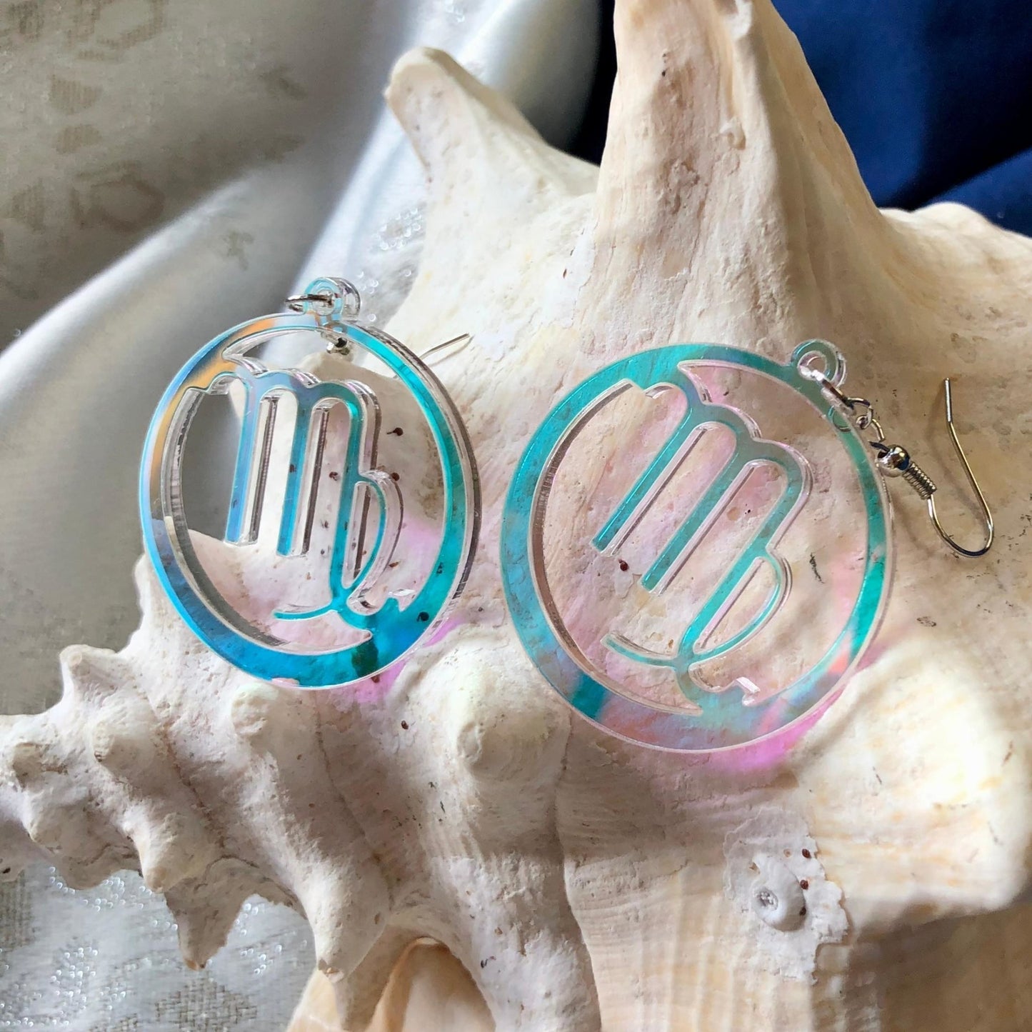 Iridescent Virgo Zodiac Earrings - Driftless Enchantments