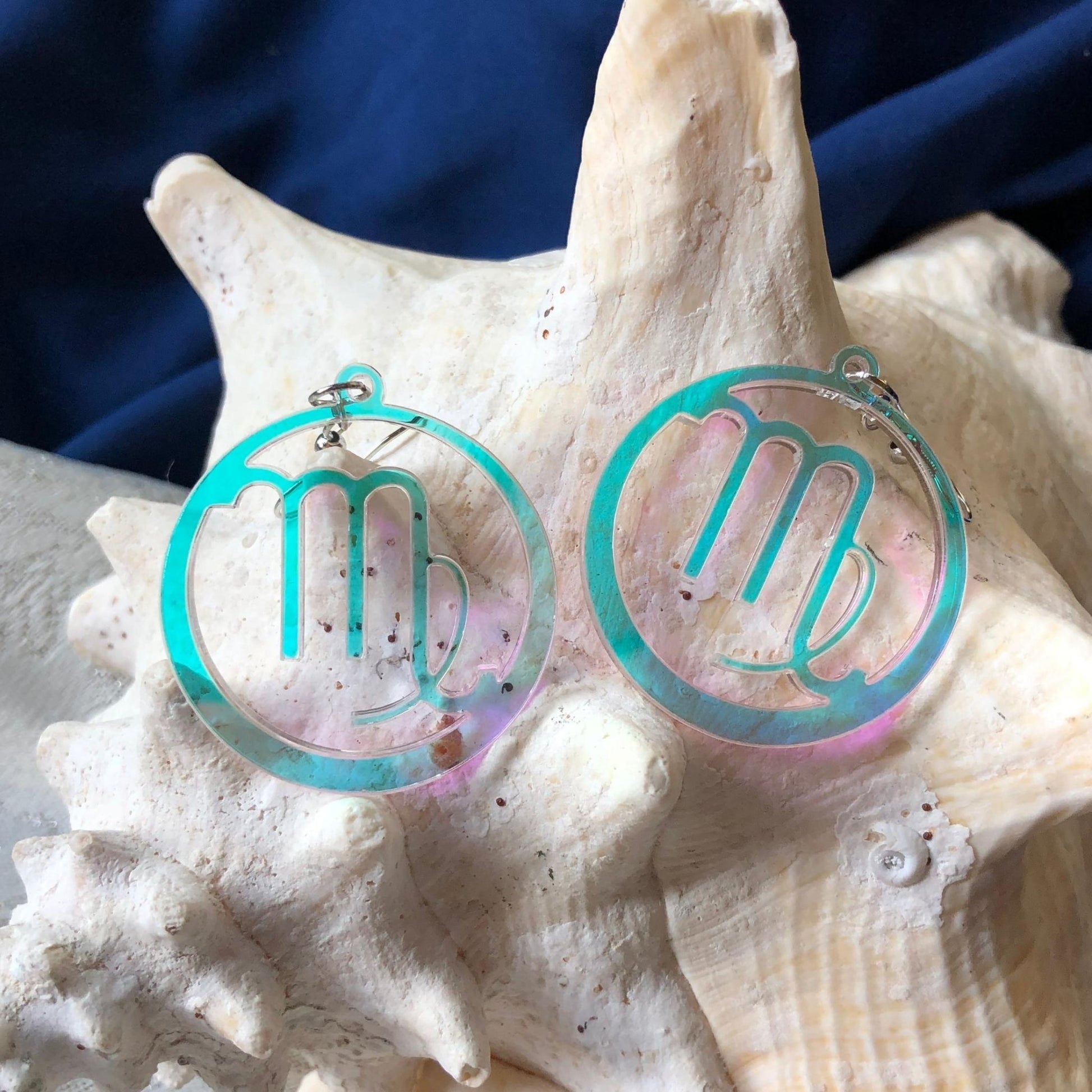 Iridescent Virgo Zodiac Earrings - Driftless Enchantments