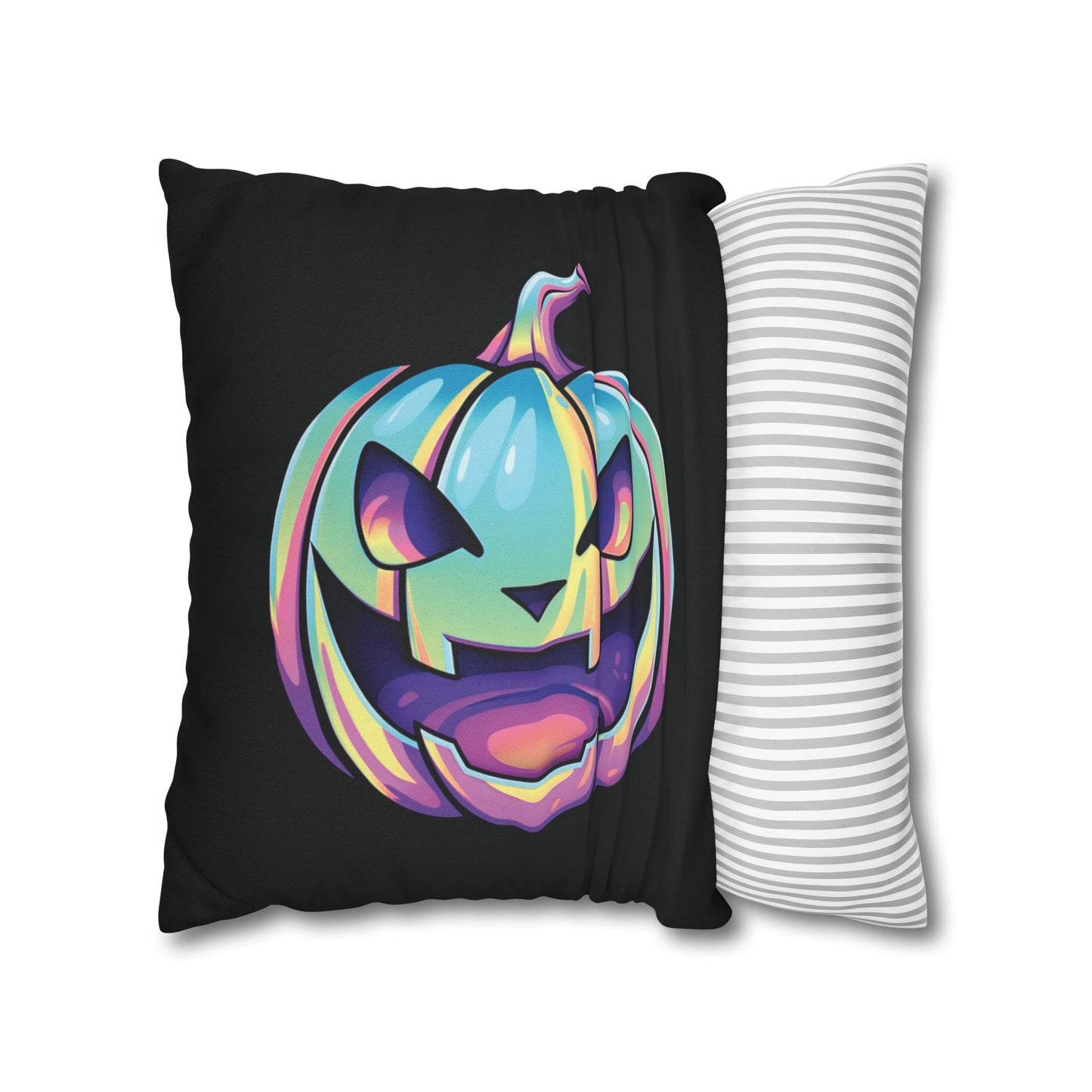 Jag-o’-Lantern Reversible Square Pillow Case - Black - Driftless Enchantments