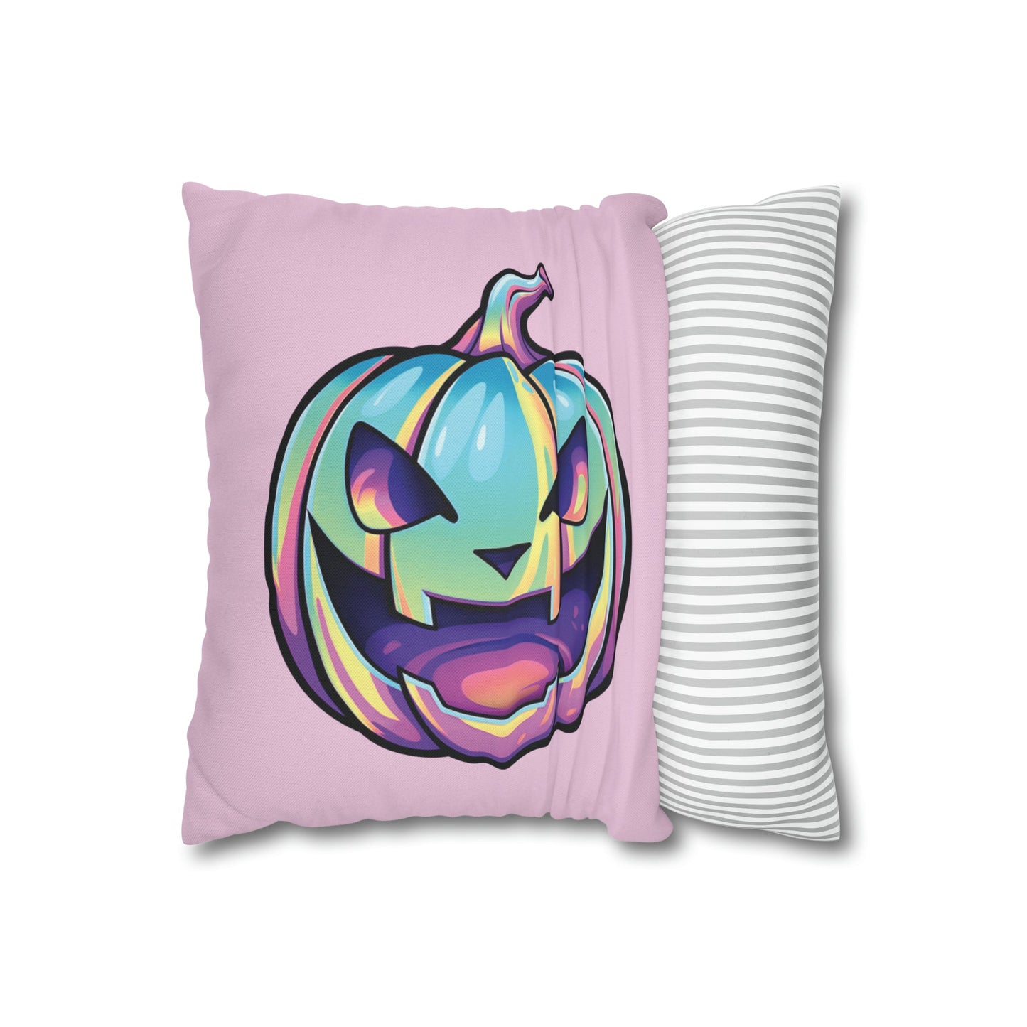 Jag-o’-Lantern Reversible Square Pillow Case - Pink - Driftless Enchantments
