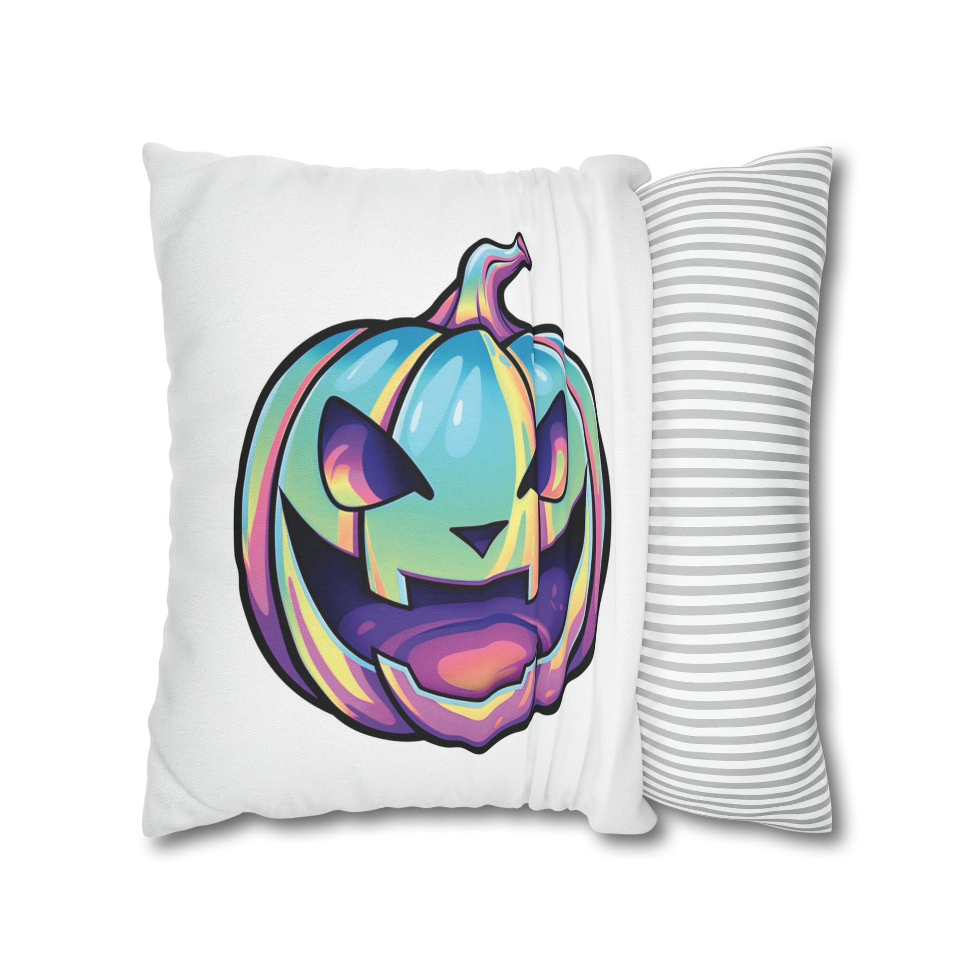 Jag-o’-Lantern Reversible Square Pillow Case - White - Driftless Enchantments
