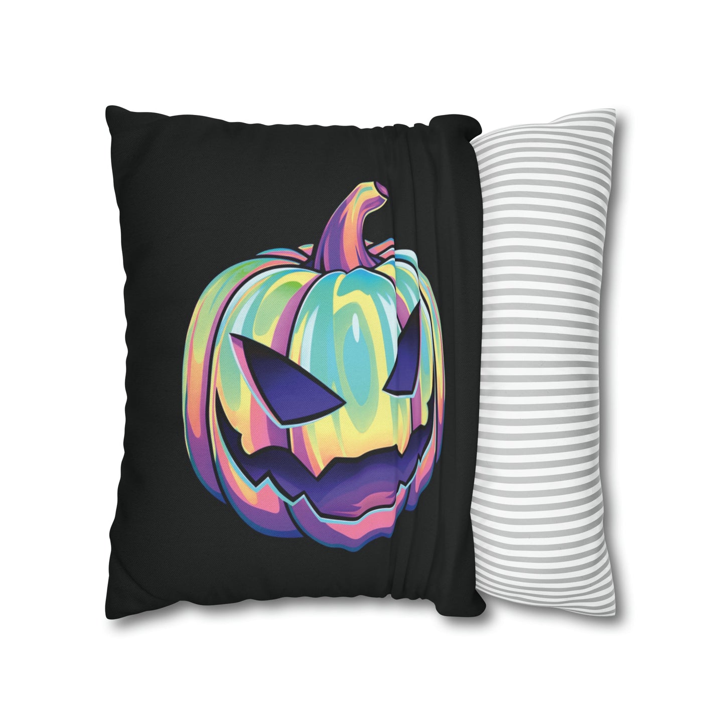 Joke-o’-Lantern Reversible Square Pillow Case - Black - Driftless Enchantments