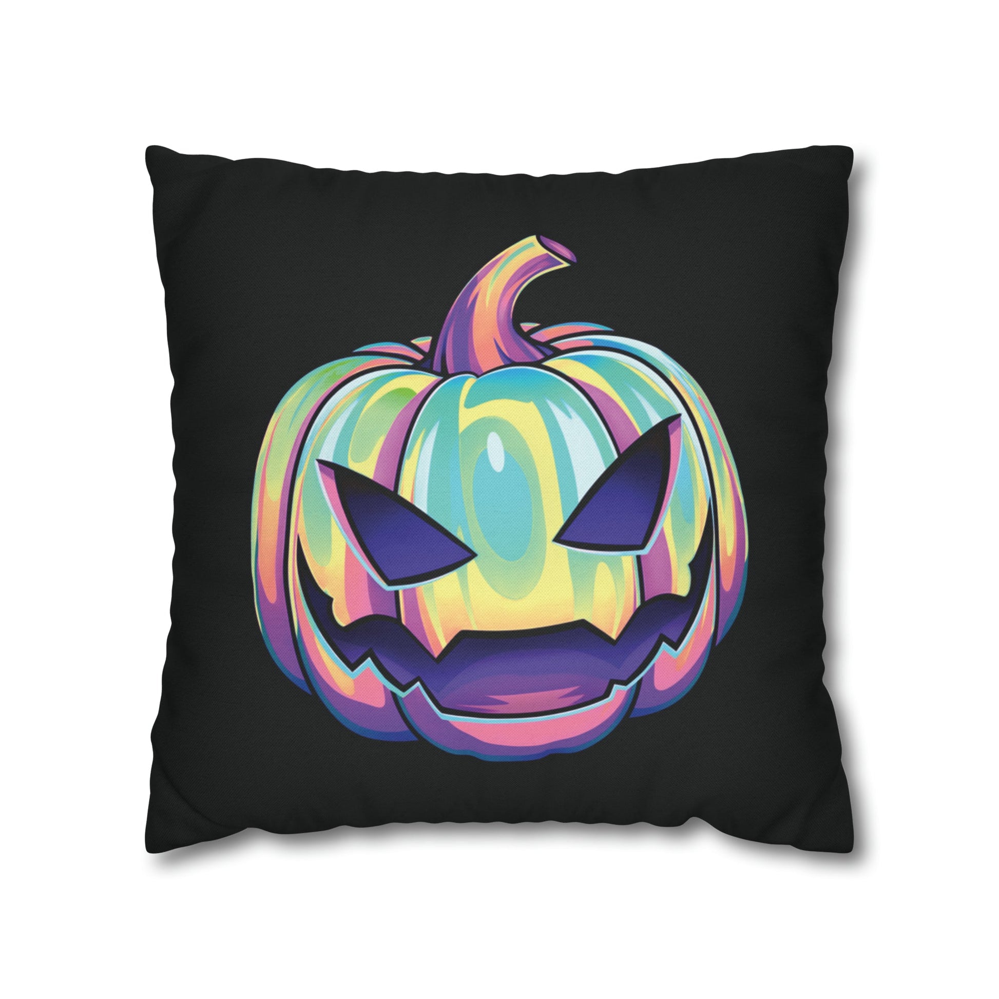 Joke-o’-Lantern Reversible Square Pillow Case - Black - Driftless Enchantments