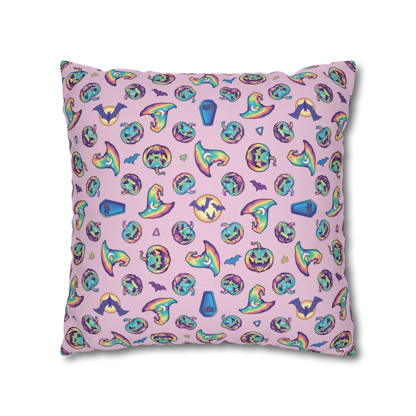 Joke-o’-Lantern Reversible Square Pillow Case - Pink - Driftless Enchantments