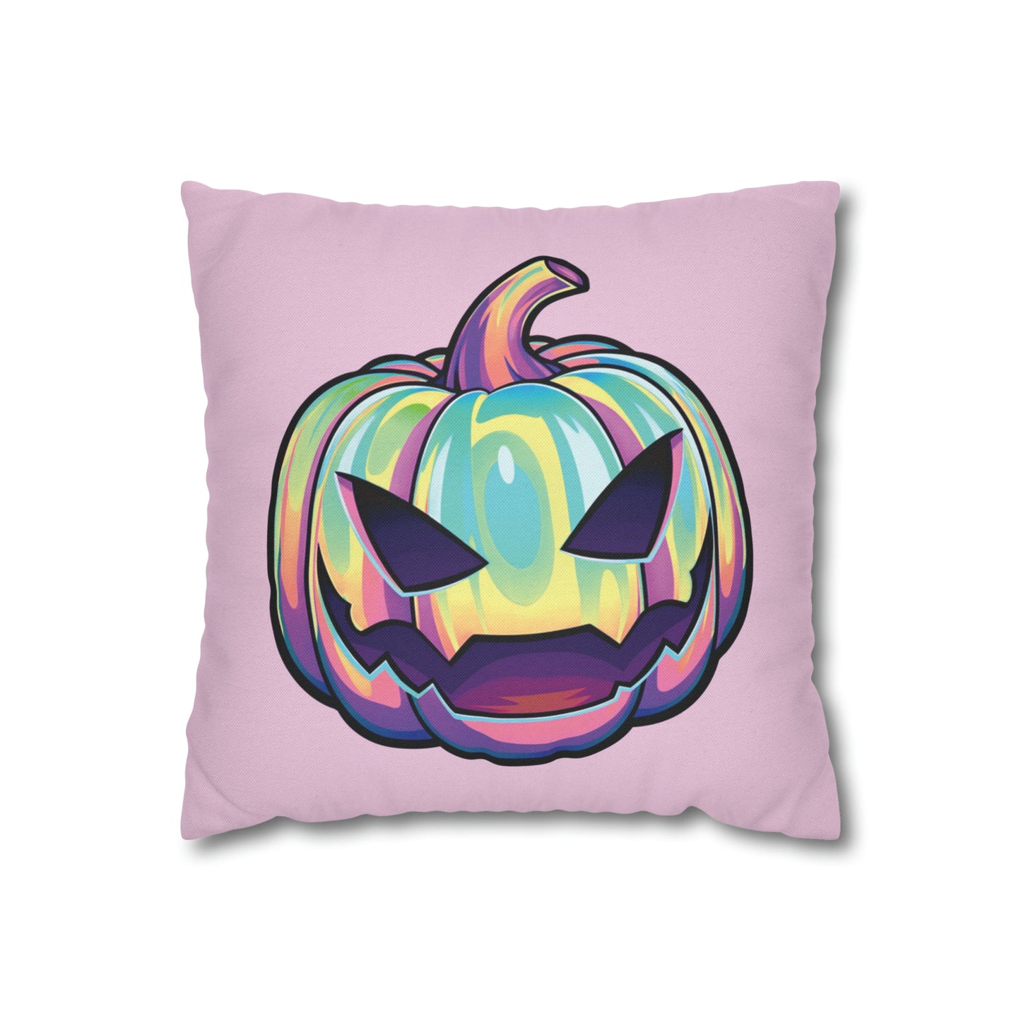 Joke-o’-Lantern Reversible Square Pillow Case - Pink - Driftless Enchantments