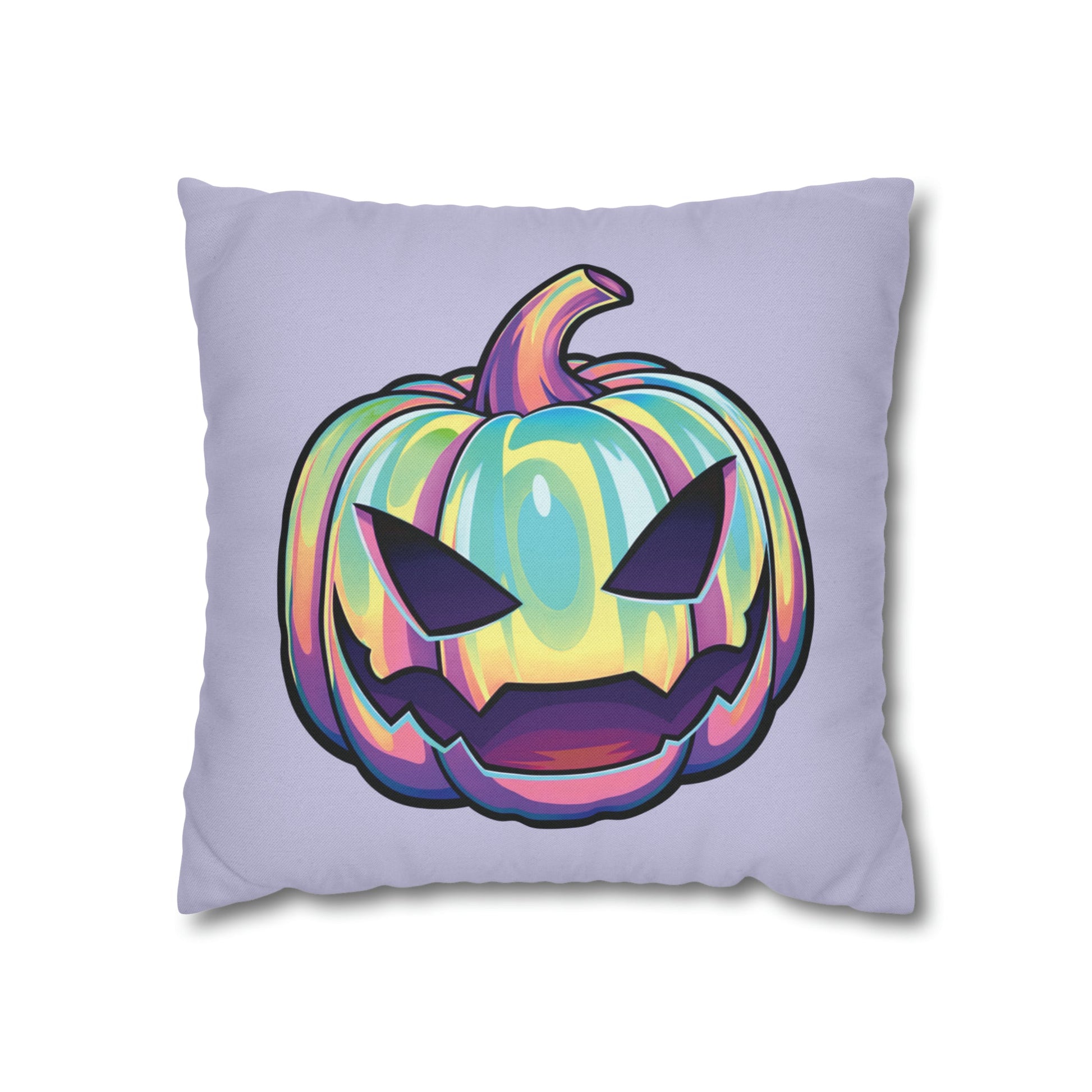Joke-o’-Lantern Reversible Square Pillow Case - Violet - Driftless Enchantments