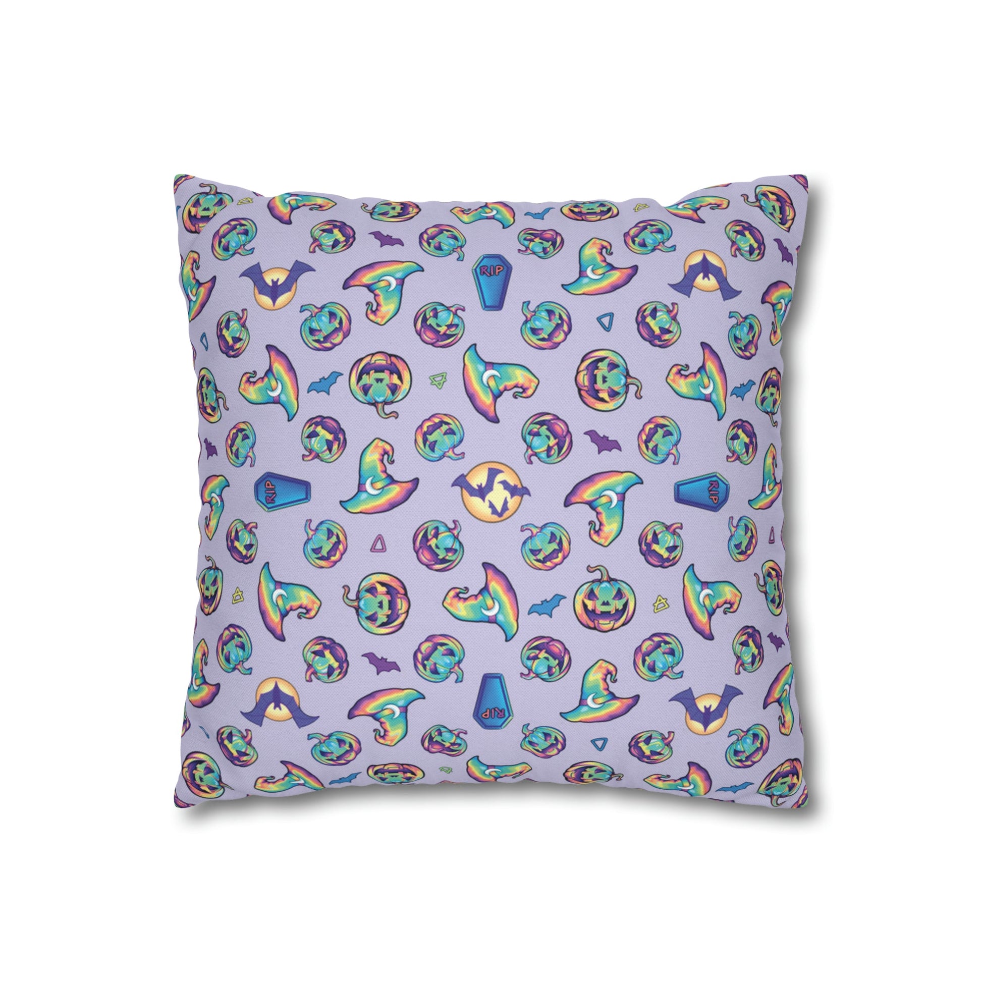 Joke-o’-Lantern Reversible Square Pillow Case - Violet - Driftless Enchantments
