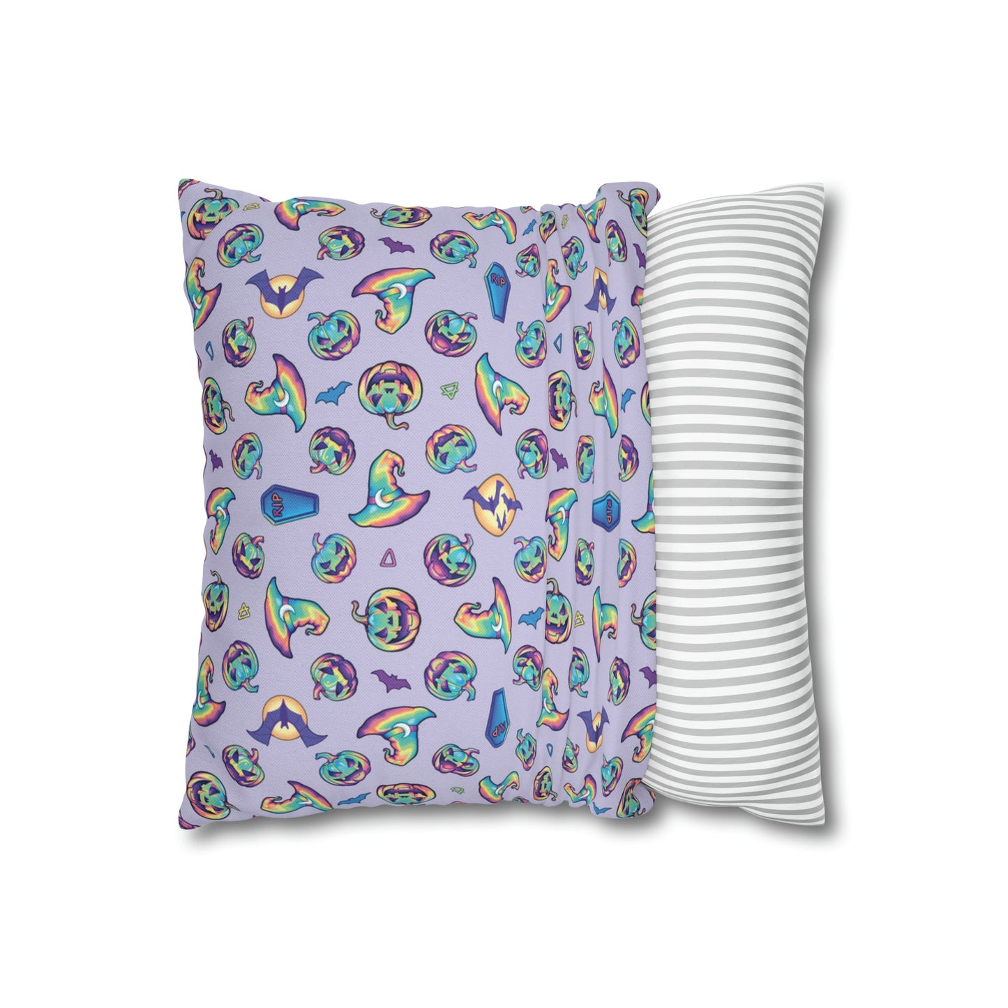 Joke-o’-Lantern Reversible Square Pillow Case - Violet - Driftless Enchantments