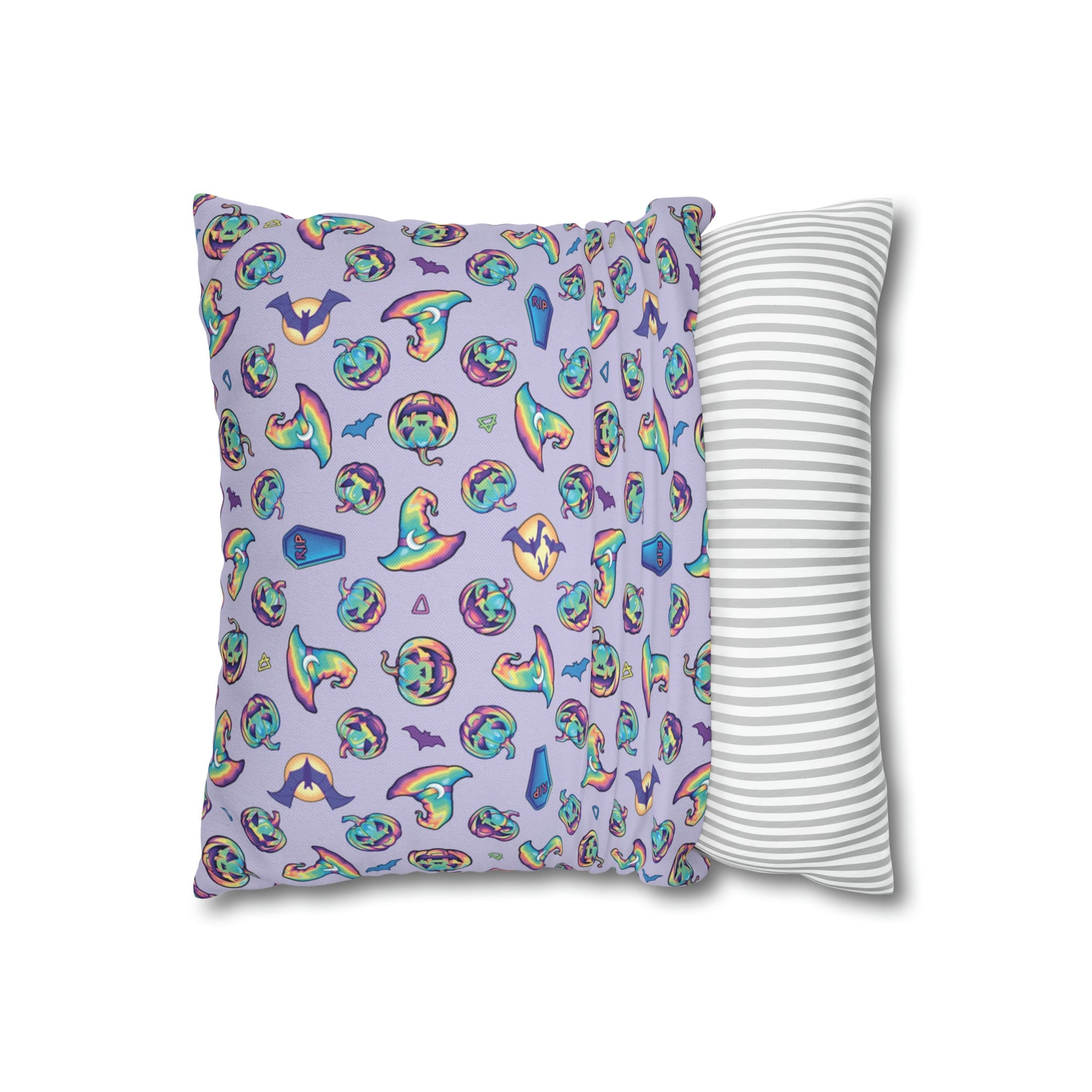 Joke-o’-Lantern Reversible Square Pillow Case - Violet - Driftless Enchantments