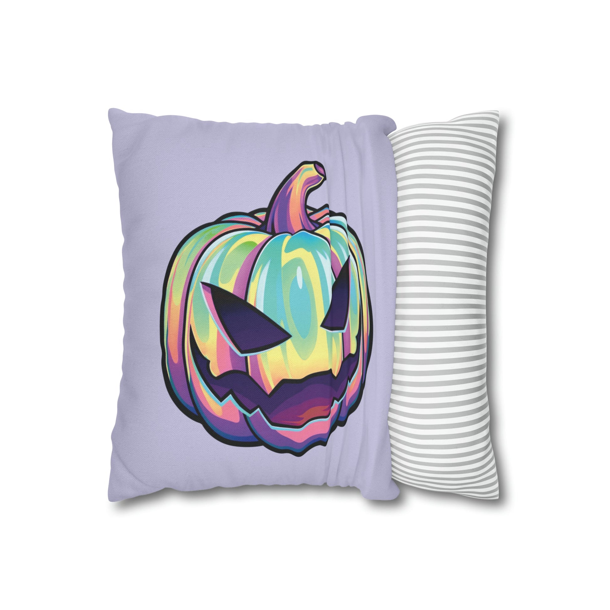 Joke-o’-Lantern Reversible Square Pillow Case - Violet - Driftless Enchantments