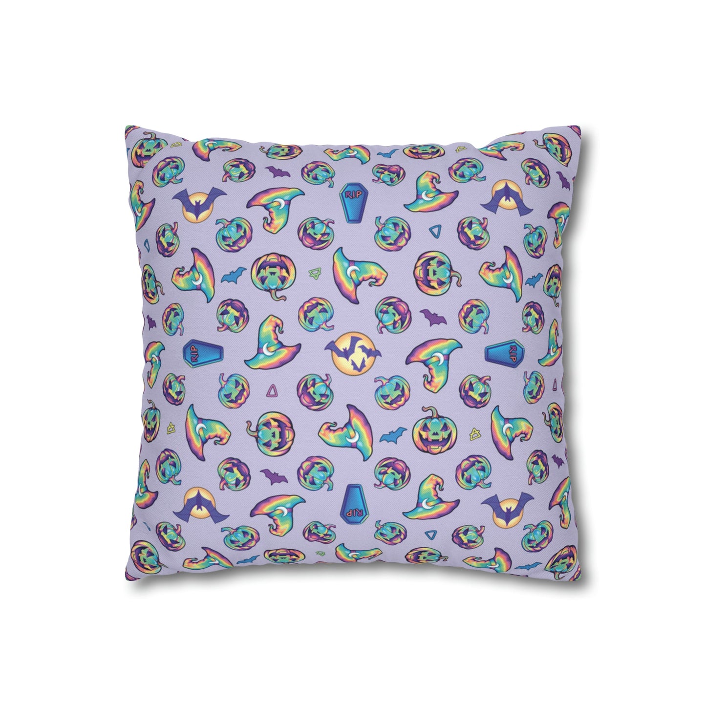 Joke-o’-Lantern Reversible Square Pillow Case - Violet - Driftless Enchantments