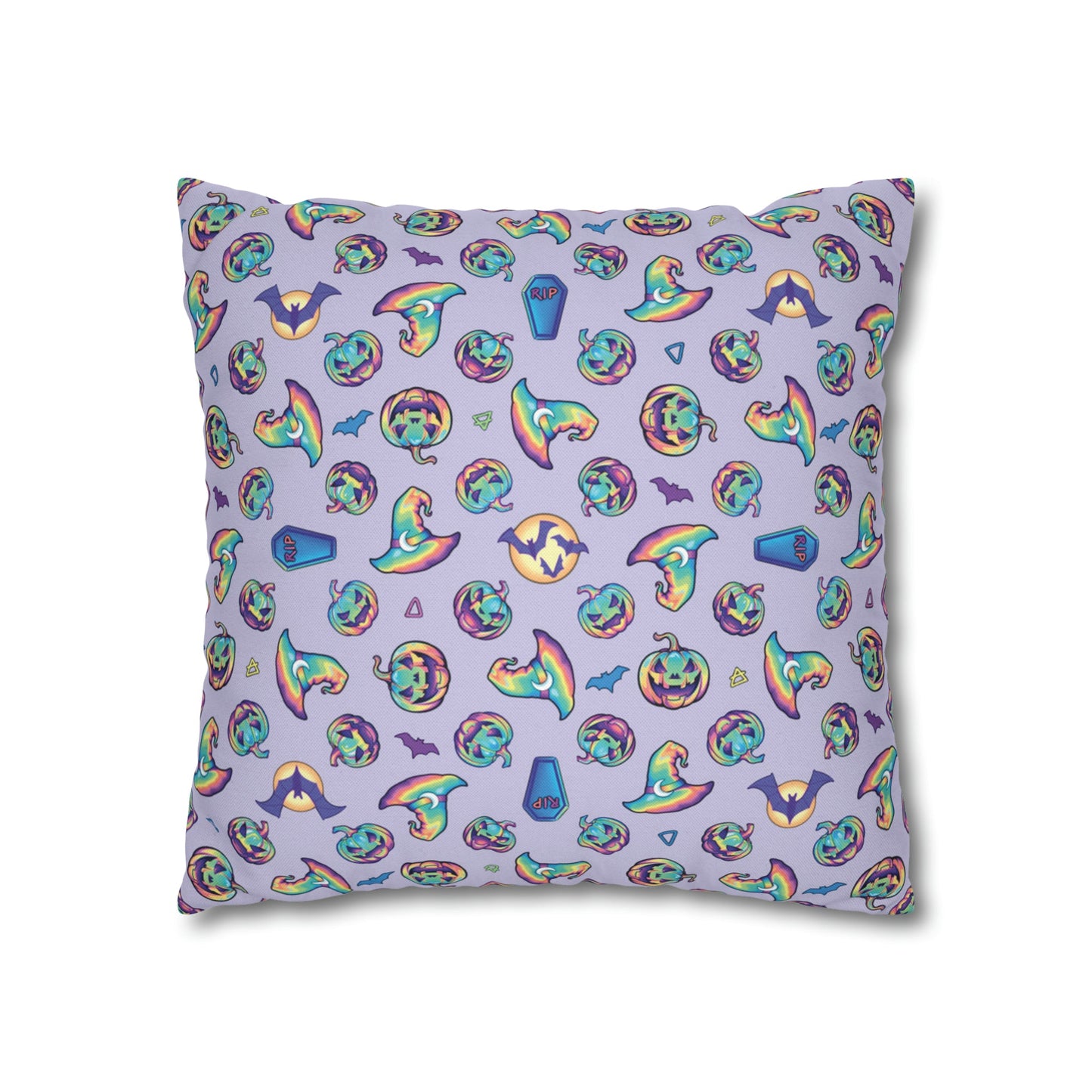 Joke-o’-Lantern Reversible Square Pillow Case - Violet - Driftless Enchantments