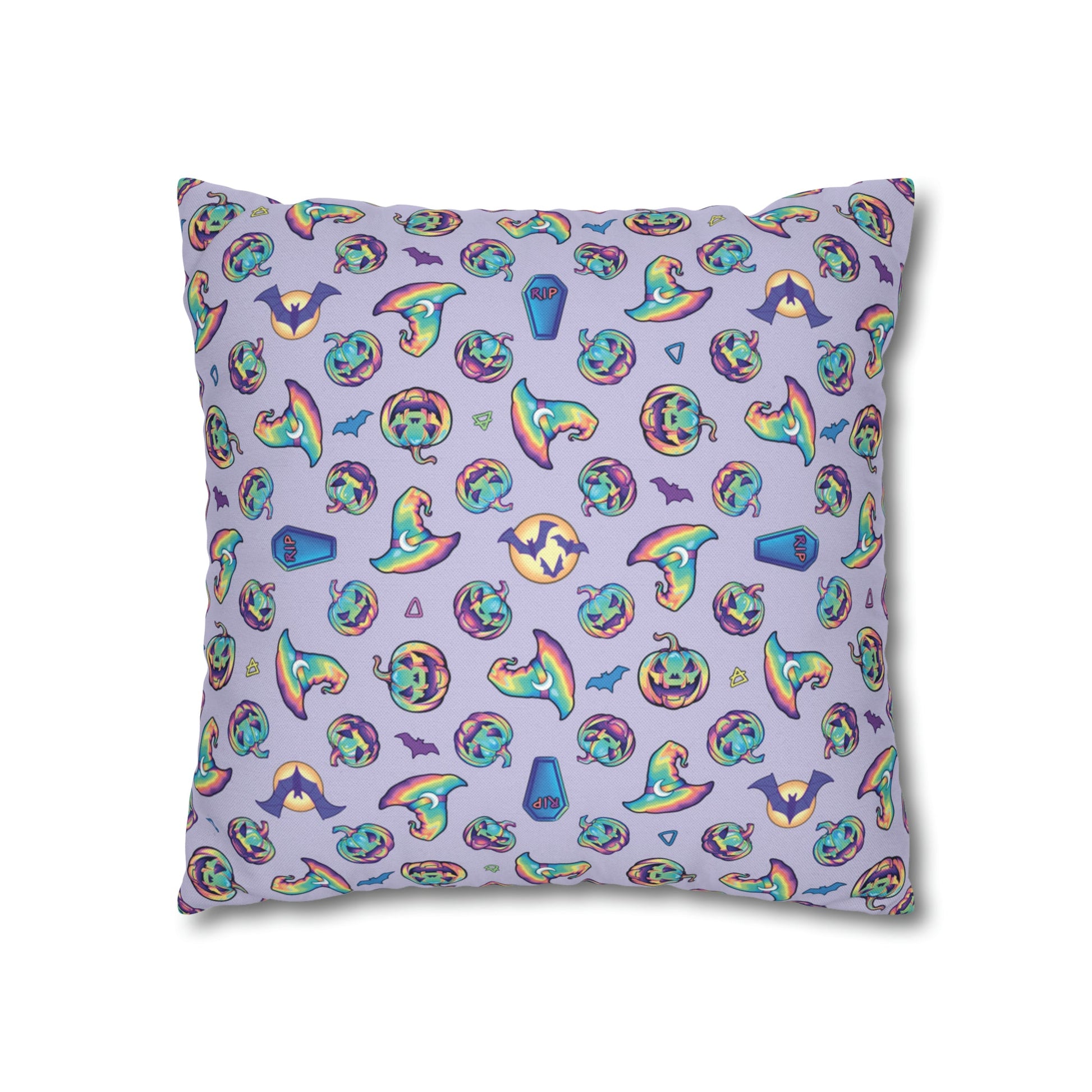 Joke-o’-Lantern Reversible Square Pillow Case - Violet - Driftless Enchantments