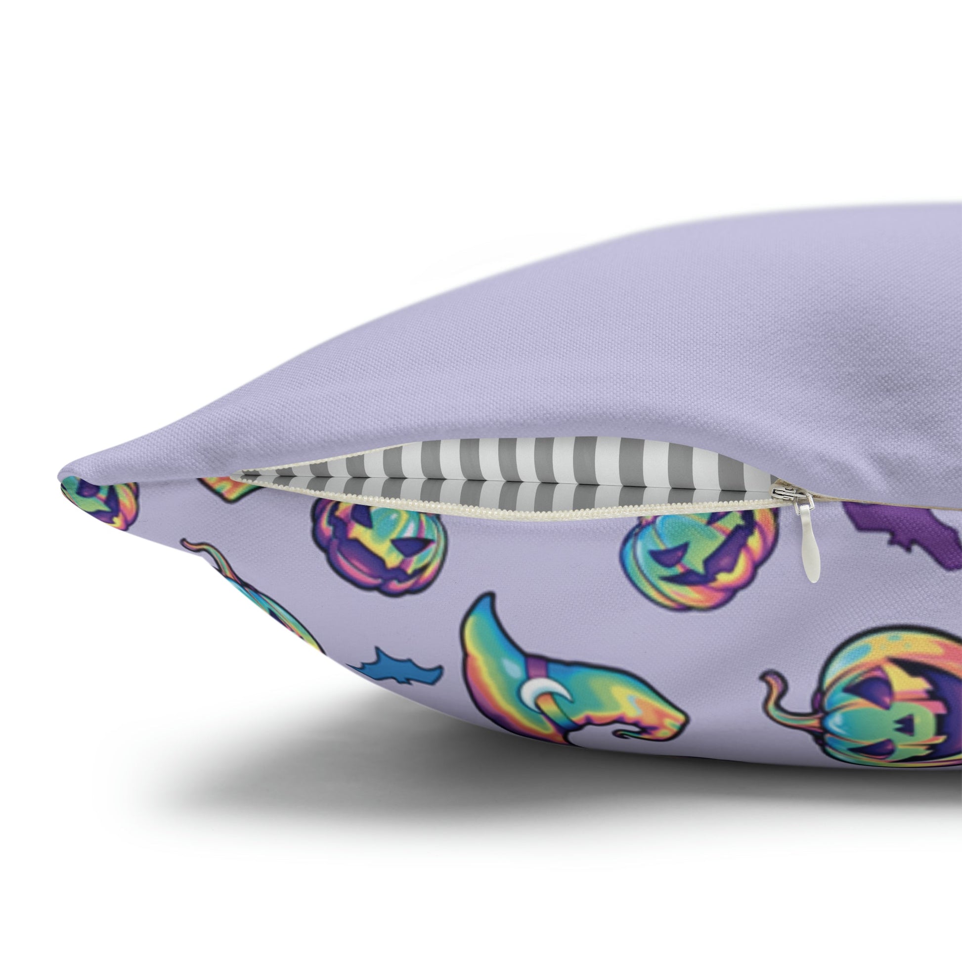 Joke-o’-Lantern Reversible Square Pillow Case - Violet - Driftless Enchantments