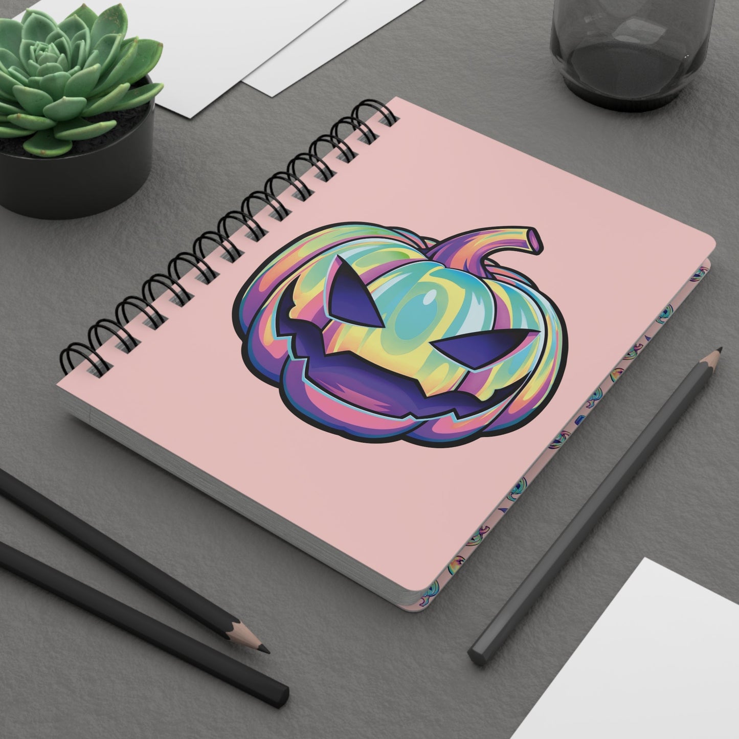 Joke-o'-Lantern Spiral Bound Journal - Coral - Driftless Enchantments