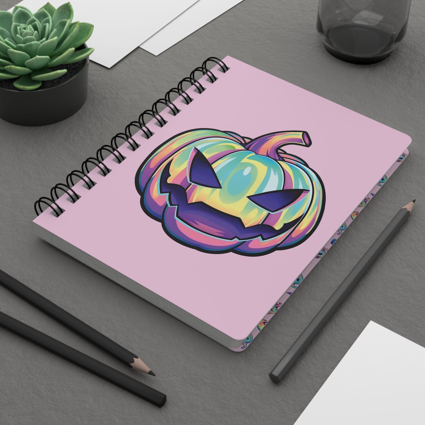 Joke-o'-Lantern Spiral Bound Journal - Pink - Driftless Enchantments