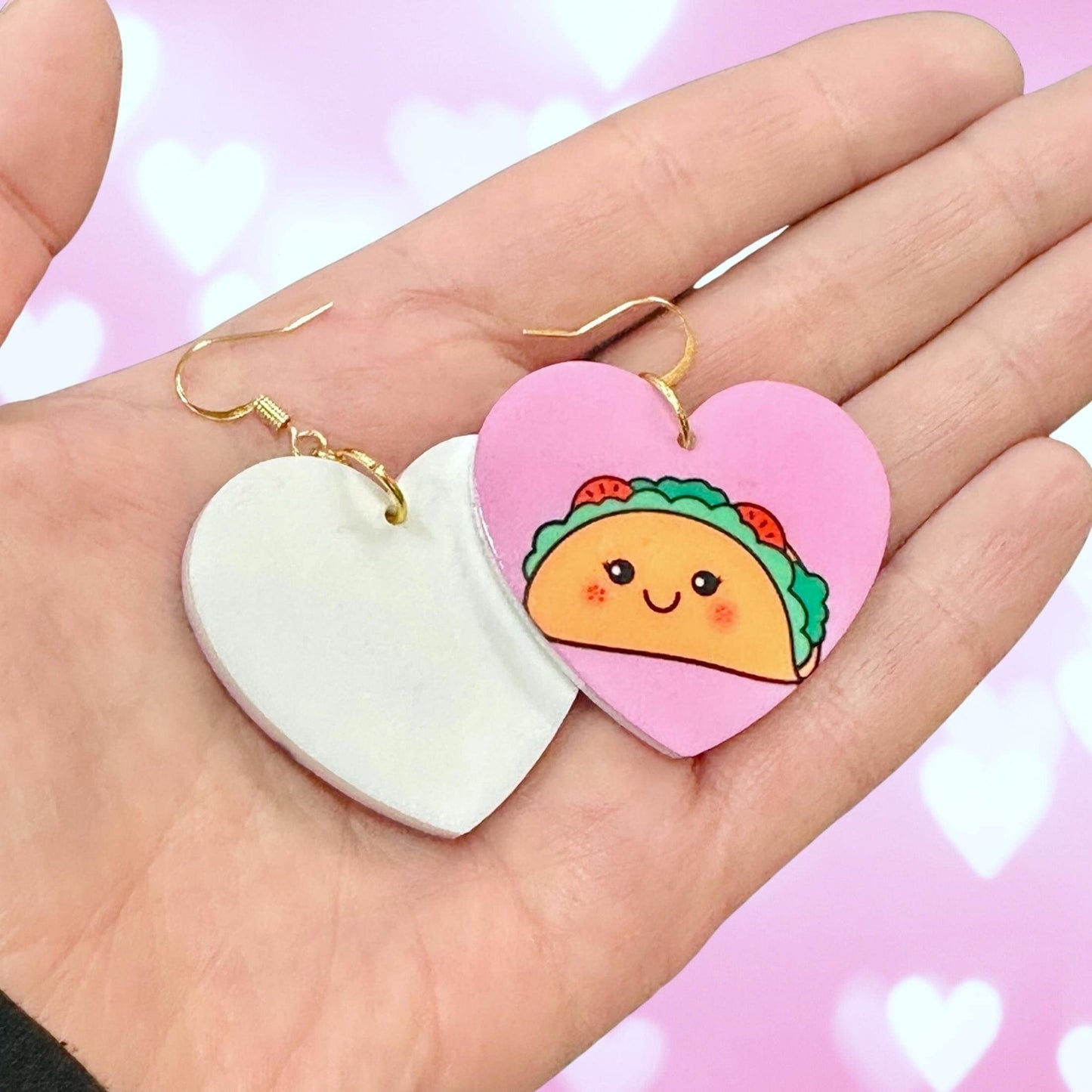 Juicy Peach & Eggplant Emoji Earrings - Painted Raina