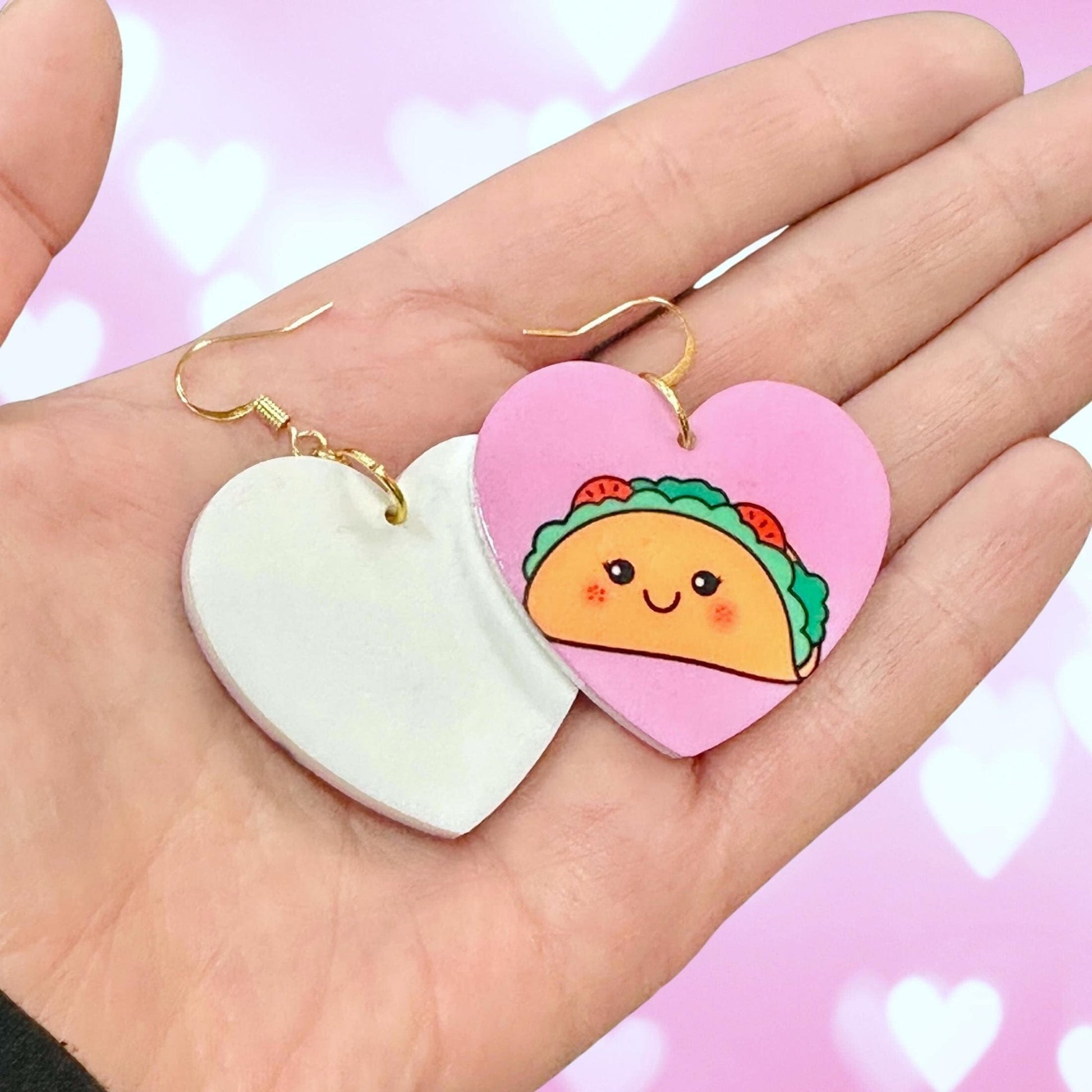 Juicy Peach & Eggplant Emoji Earrings - Painted Raina