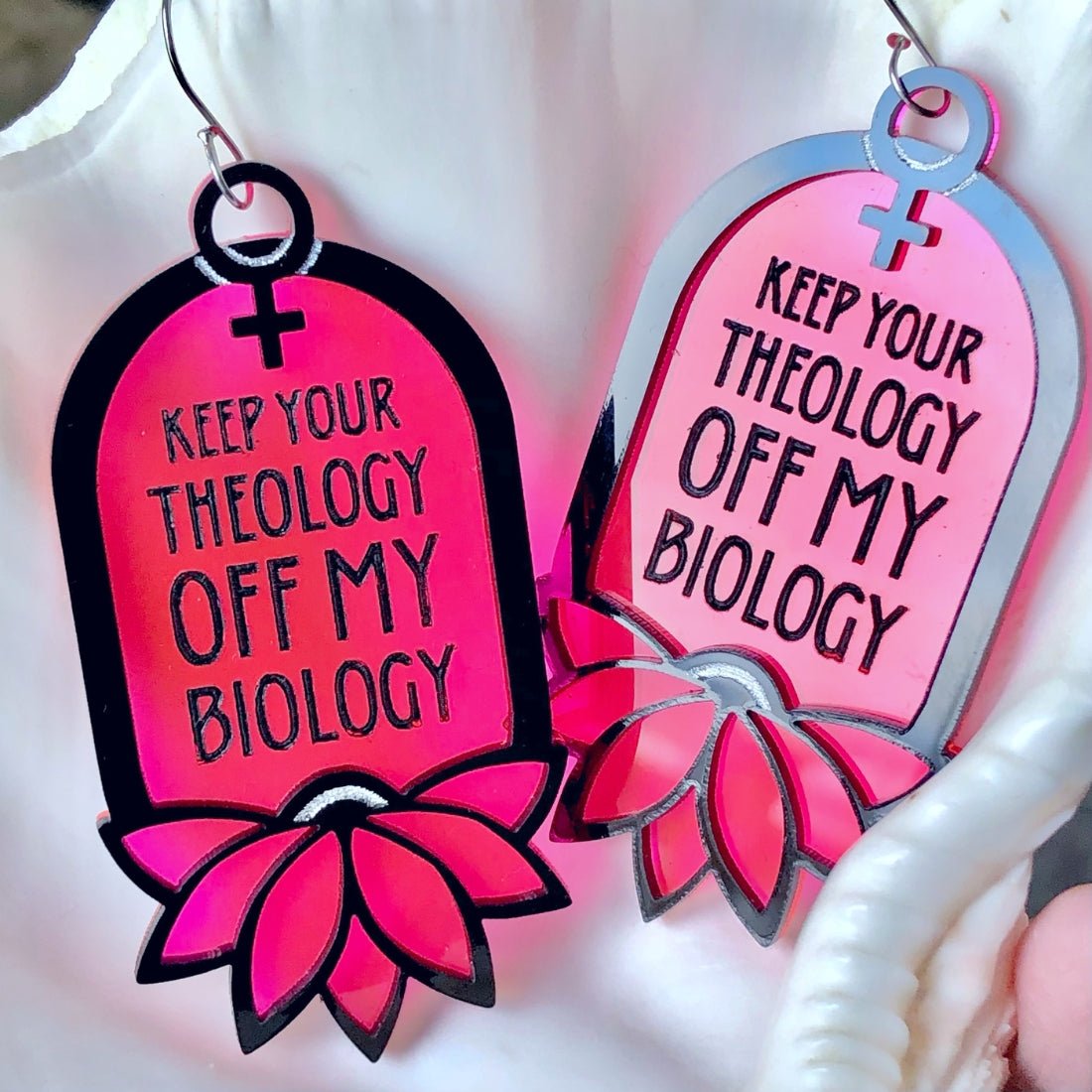 Keep Your Theology Off My Biology Statement Jewelry - Driftless Enchantments