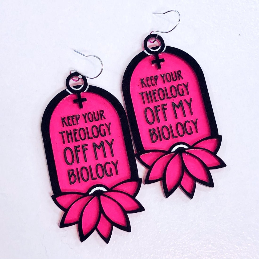 Keep Your Theology Off My Biology Statement Jewelry - Driftless Enchantments