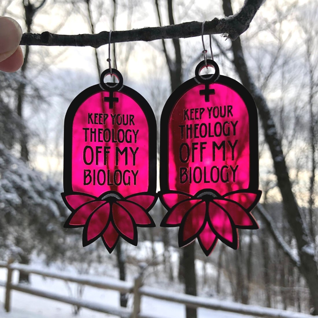 Keep Your Theology Off My Biology Statement Jewelry - Driftless Enchantments