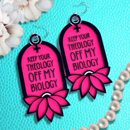 Keep Your Theology Off My Biology Statement Jewelry - Driftless Enchantments