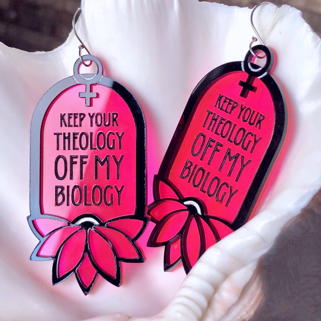 Keep Your Theology Off My Biology Statement Jewelry - Driftless Enchantments