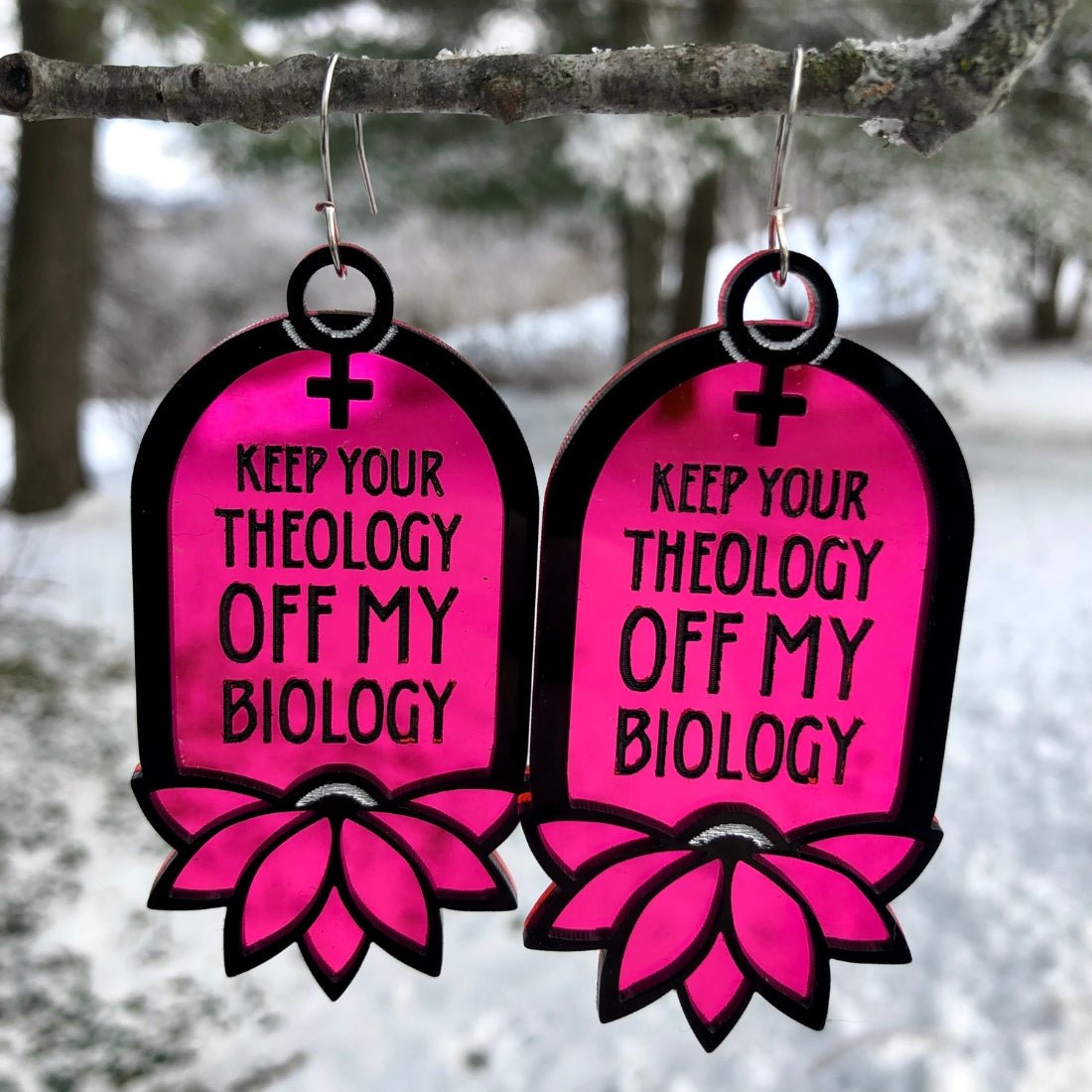 Keep Your Theology Off My Biology Statement Jewelry - Driftless Enchantments