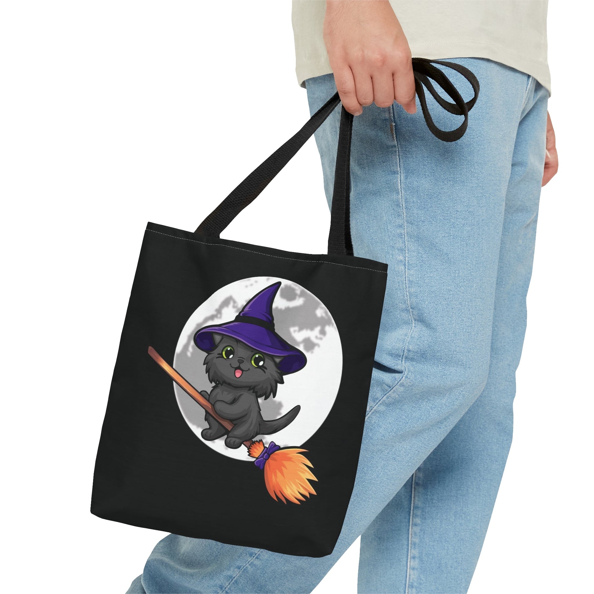 Kitty Flew Over the Moon Tote Bag - Driftless Enchantments