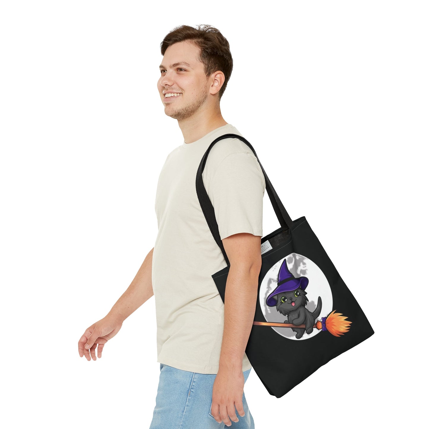 Kitty Flew Over the Moon Tote Bag - Driftless Enchantments