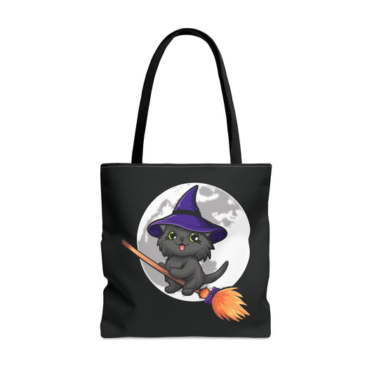 Kitty Flew Over the Moon Tote Bag - Driftless Enchantments