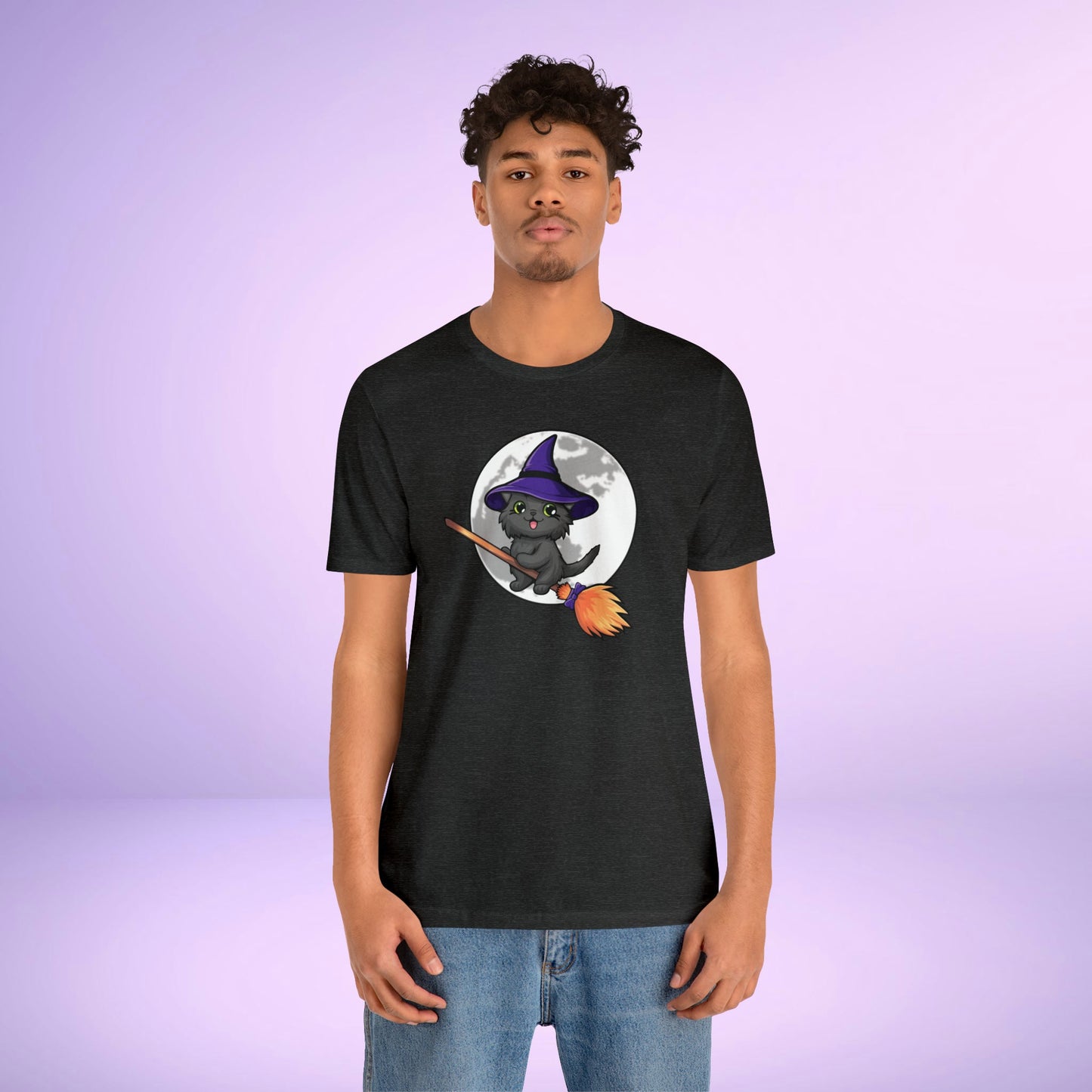 Kitty Flew Over the Moon Unisex Jersey Short Sleeve Tee - Driftless Enchantments