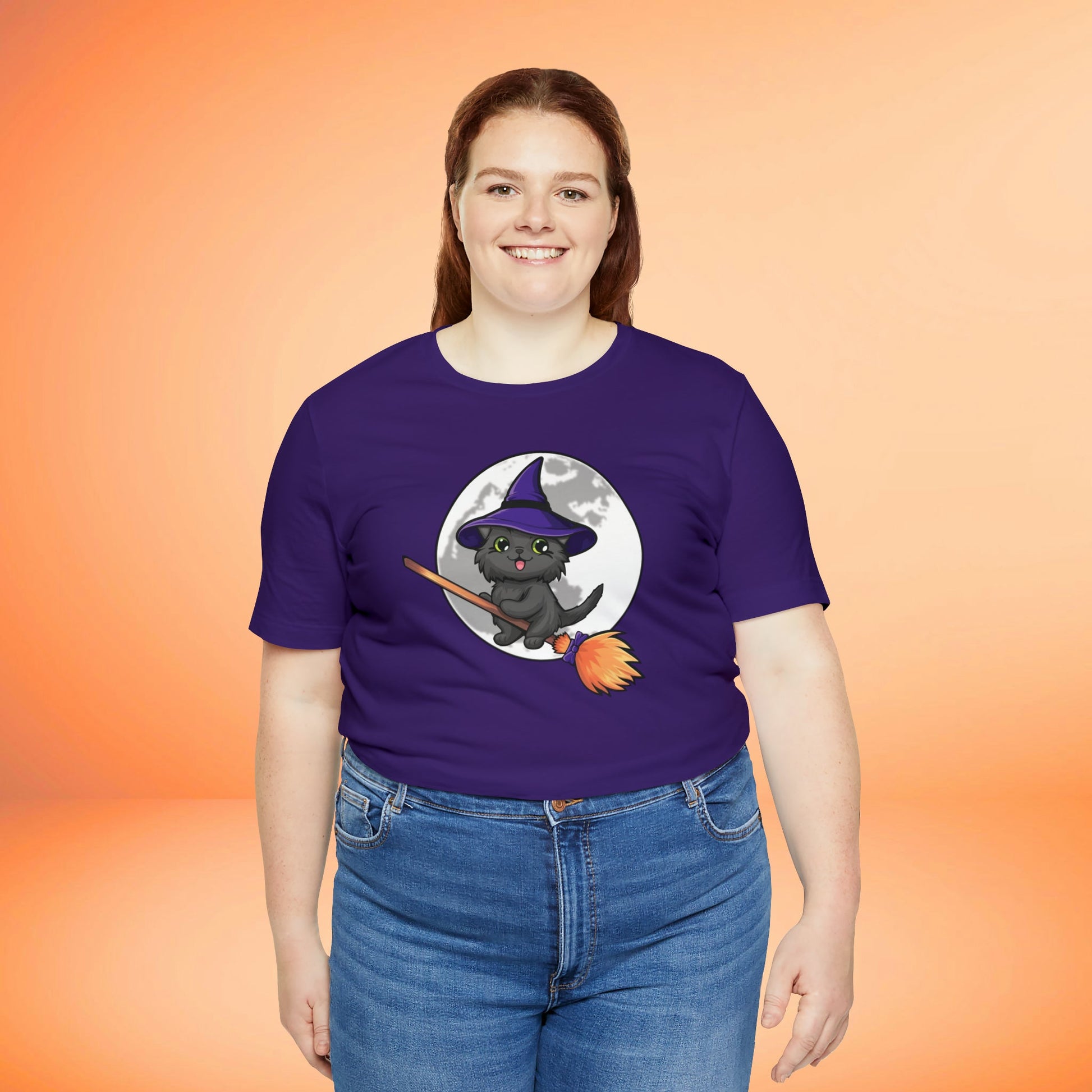 Kitty Flew Over the Moon Unisex Jersey Short Sleeve Tee - Driftless Enchantments