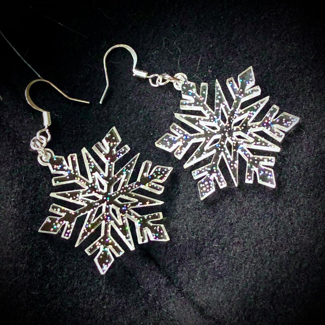 Magical Glitter Snowflake Earrings - Driftless Enchantments