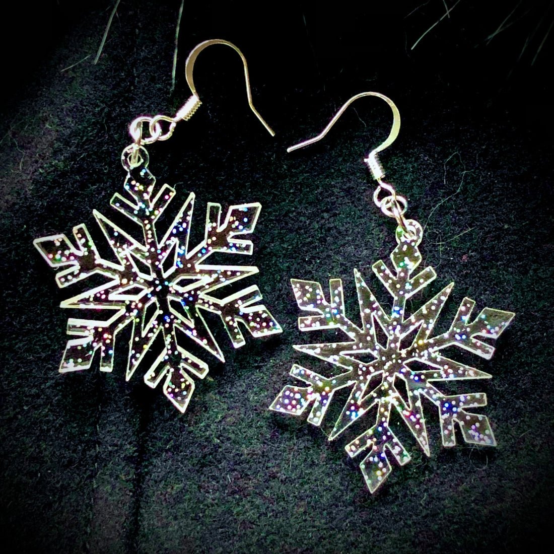 Magical Glitter Snowflake Earrings - Driftless Enchantments