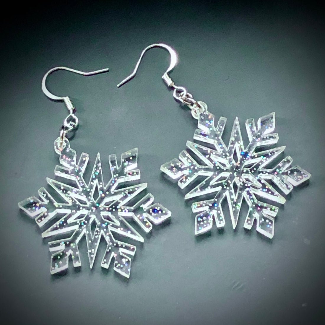 Magical Glitter Snowflake Earrings - Driftless Enchantments