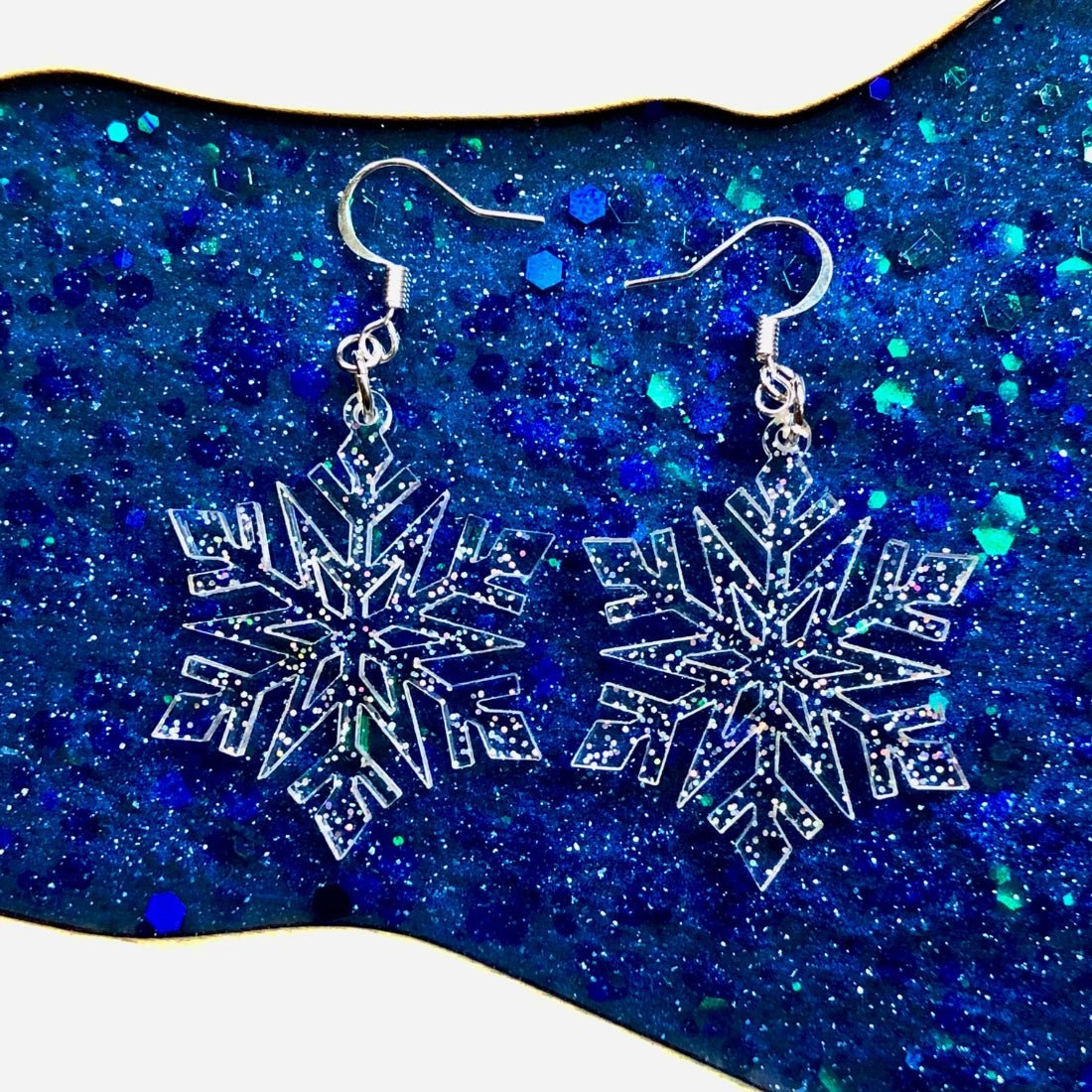 Magical Glitter Snowflake Earrings - Driftless Enchantments