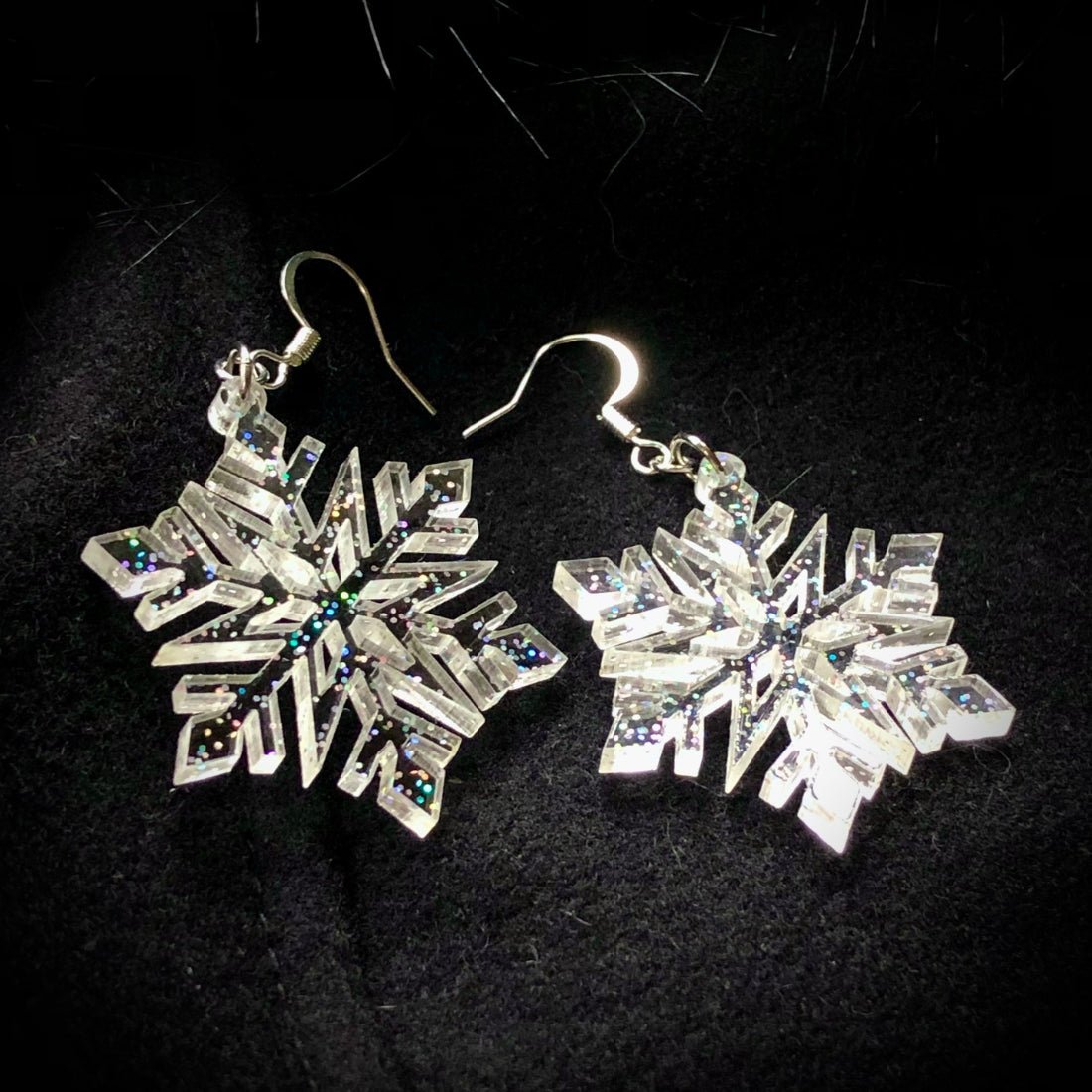 Magical Glitter Snowflake Earrings - Driftless Enchantments