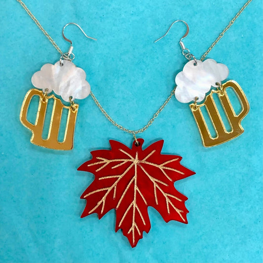 Maple Leaf Parade - Oktoberfest Jewelry Set - Driftless Enchantments