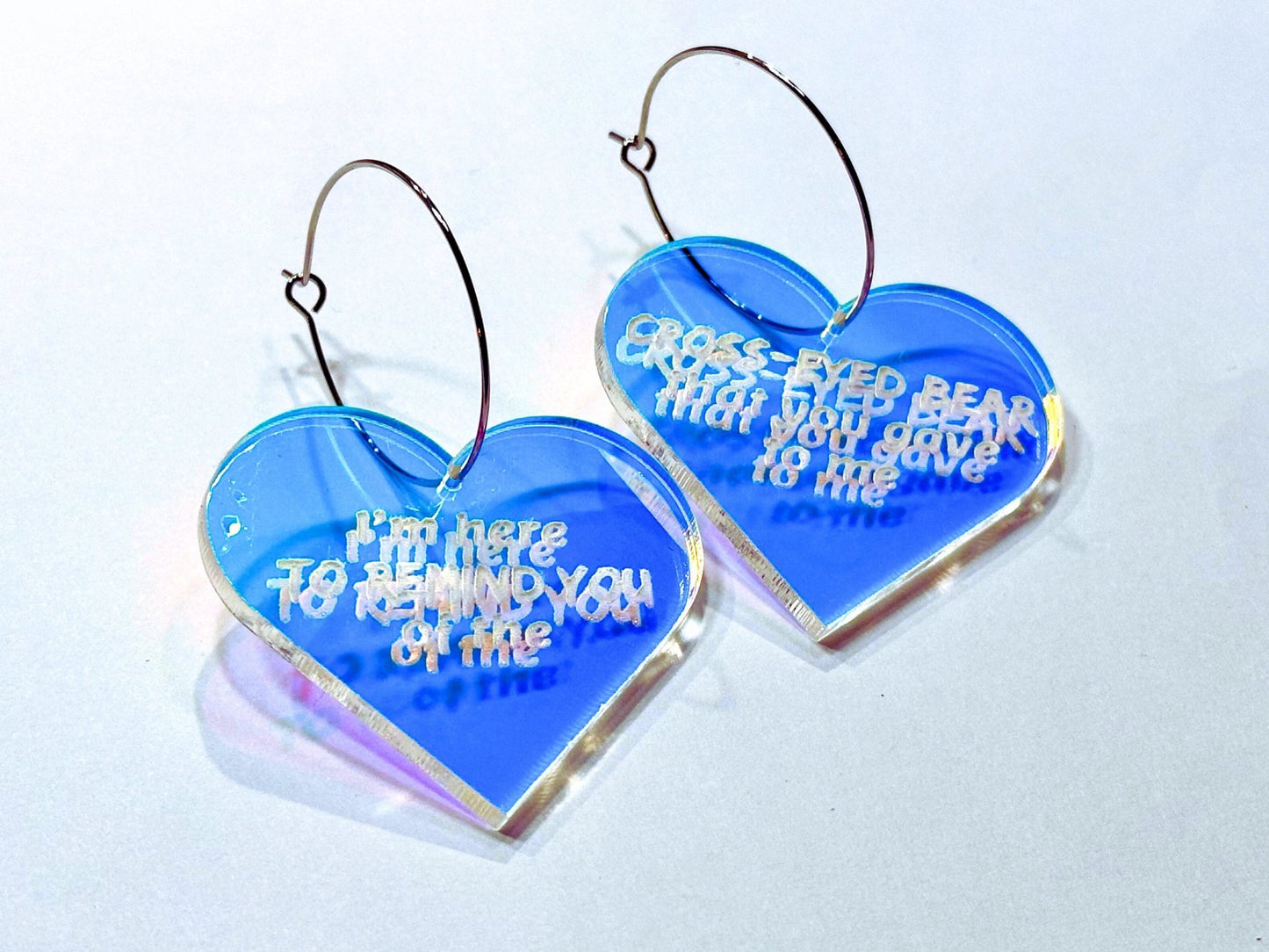 Misheard Lyrics Earrings | Cross-Eyed Bear - Painted Raina