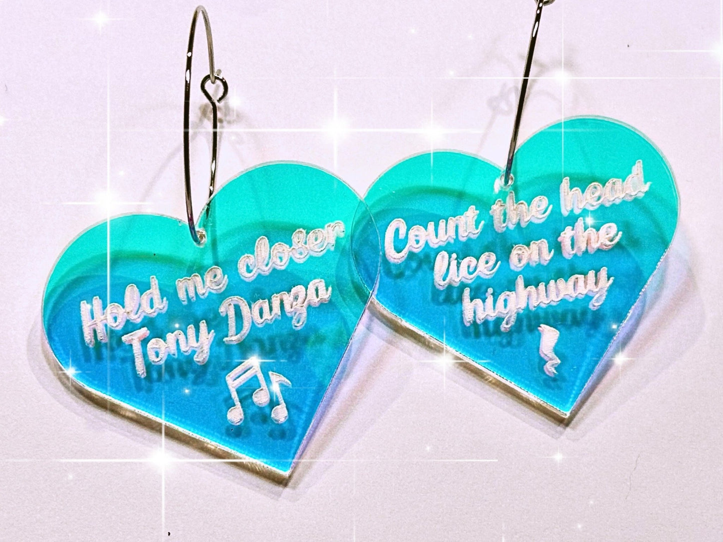 Misheard Lyrics Earrings | Hold Me Closer Tony Danza - Painted Raina