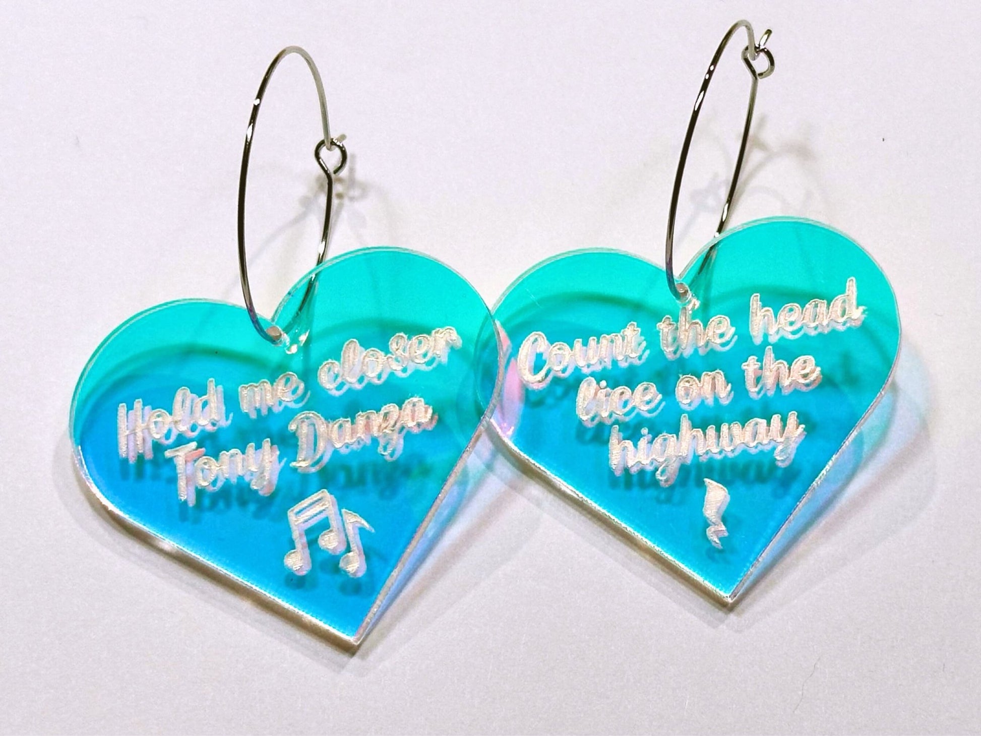Misheard Lyrics Earrings | Hold Me Closer Tony Danza - Painted Raina