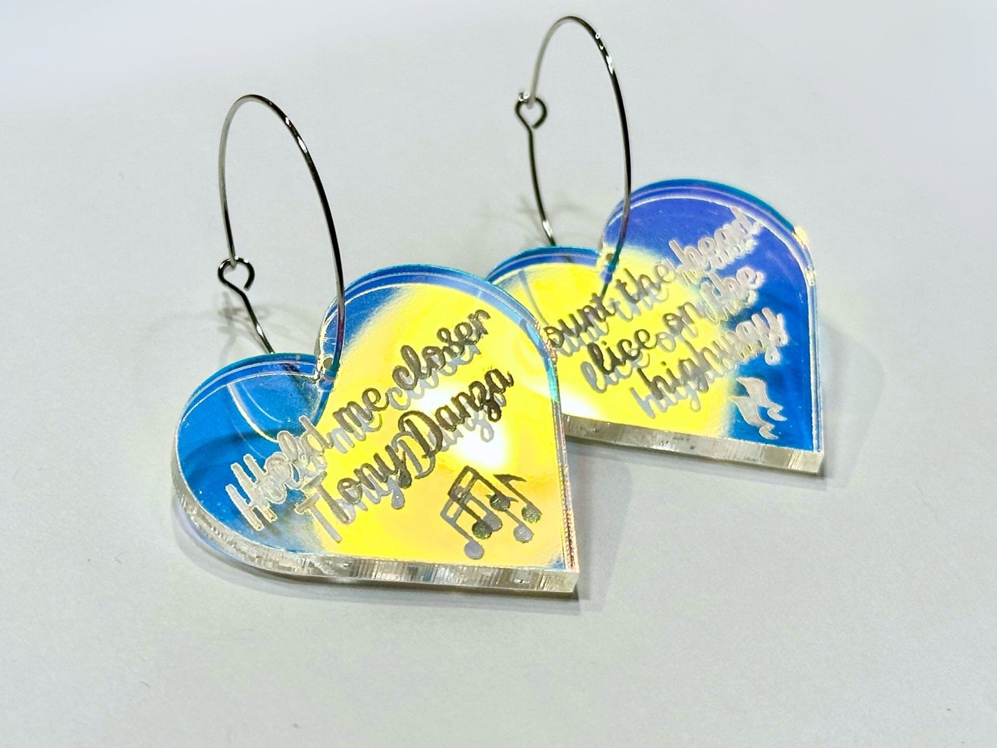 Misheard Lyrics Earrings | Hold Me Closer Tony Danza - Painted Raina