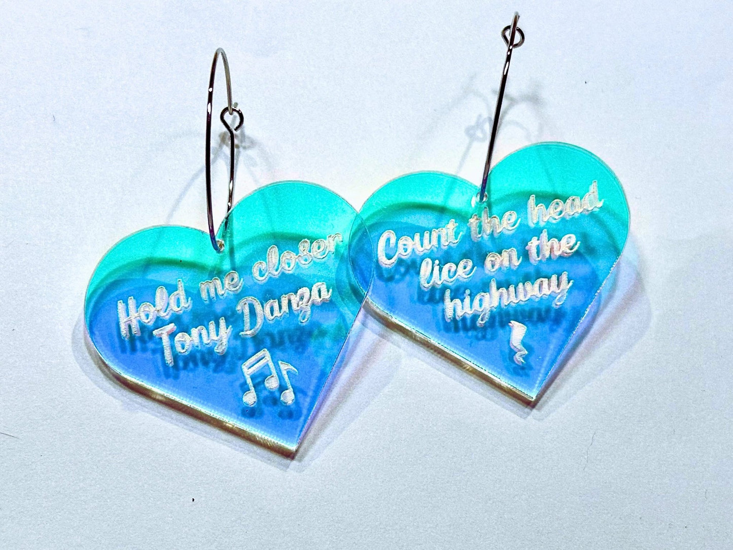 Misheard Lyrics Earrings | Hold Me Closer Tony Danza - Painted Raina