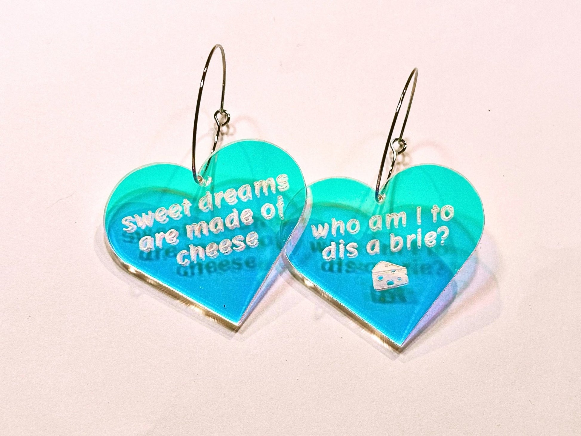 Misheard Lyrics Earrings | Sweet Dreams are Made of Cheese - Painted Raina
