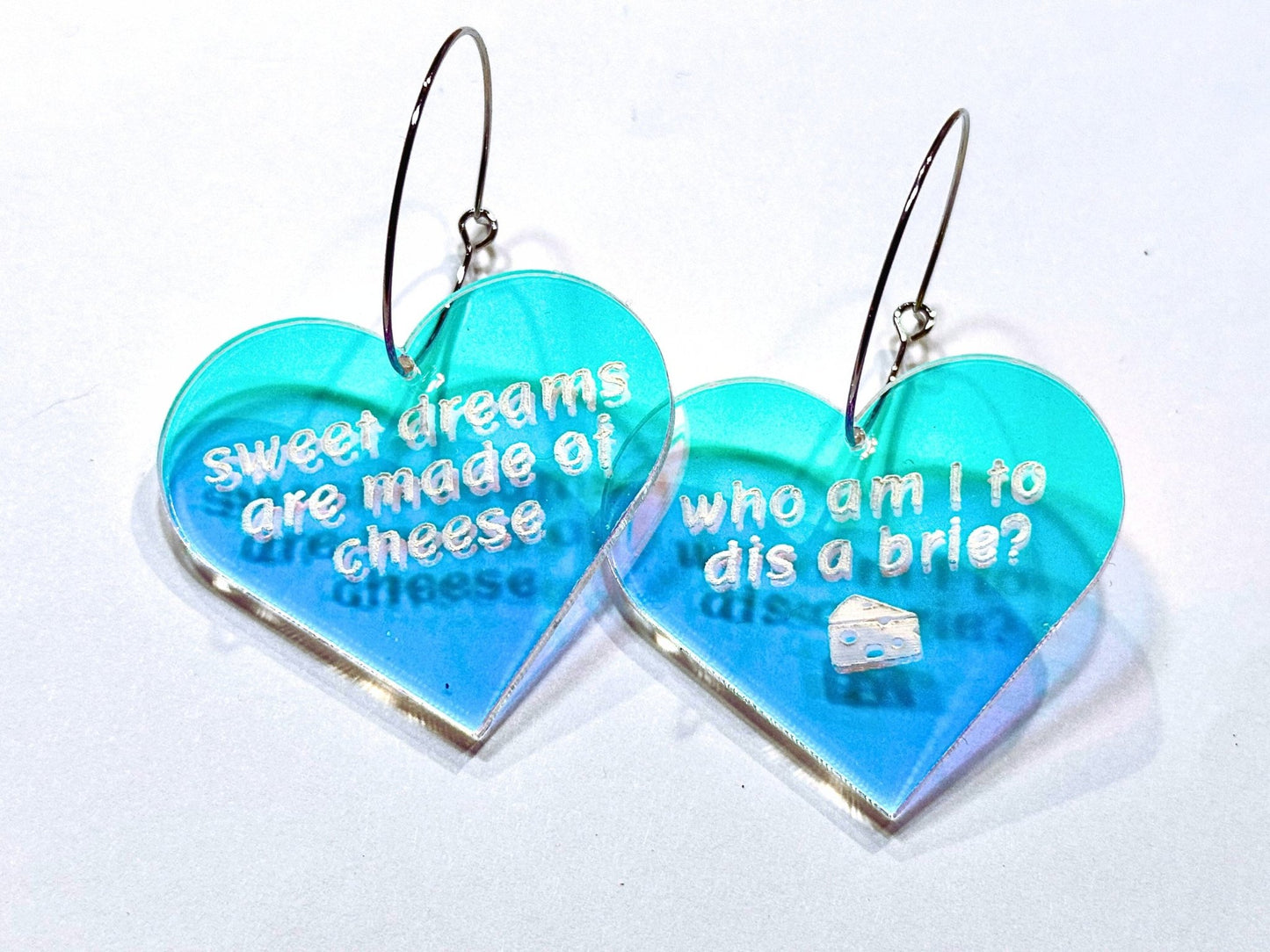 Misheard Lyrics Earrings | Sweet Dreams are Made of Cheese - Painted Raina