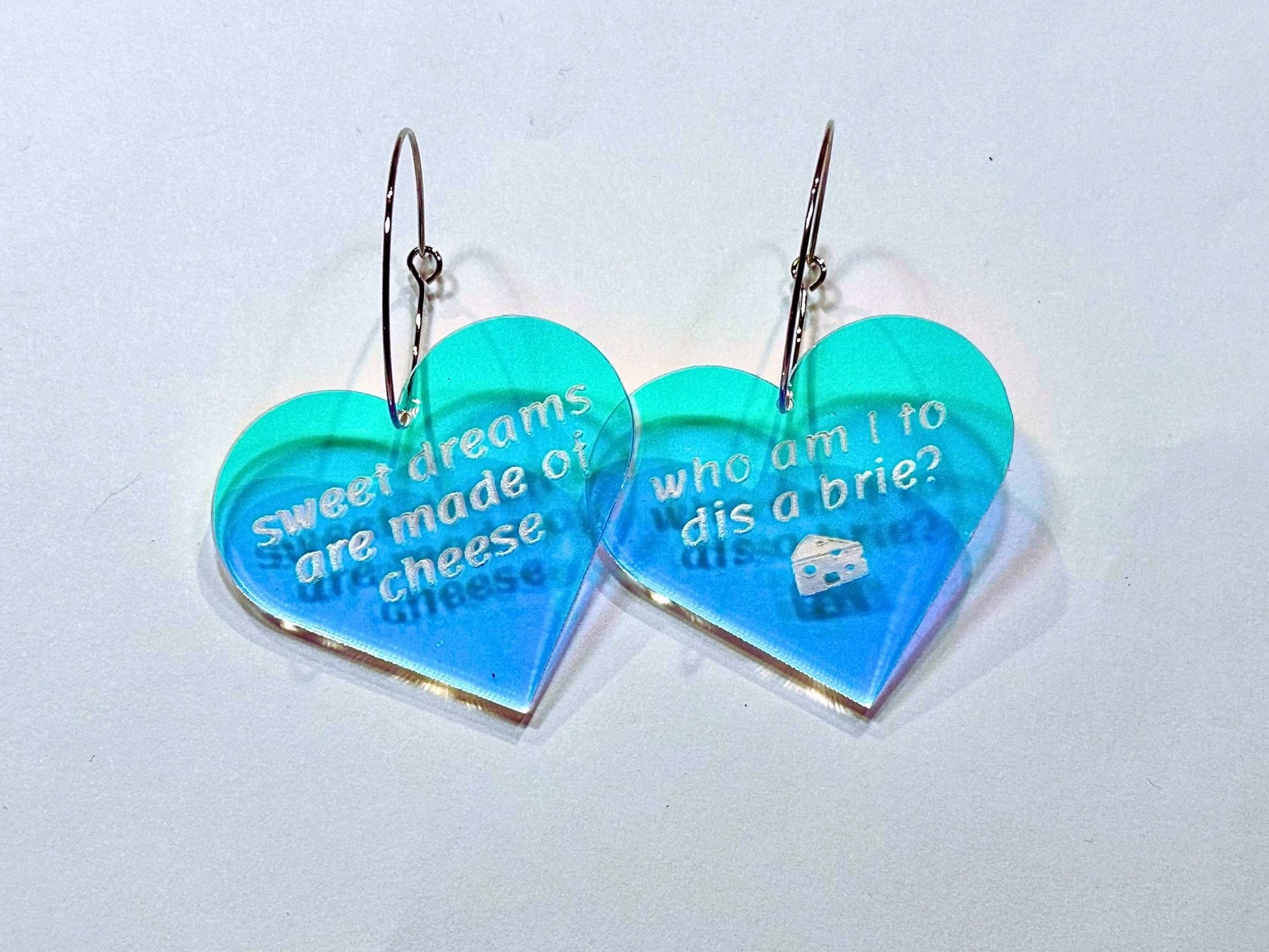 Misheard Lyrics Earrings | Sweet Dreams are Made of Cheese - Painted Raina