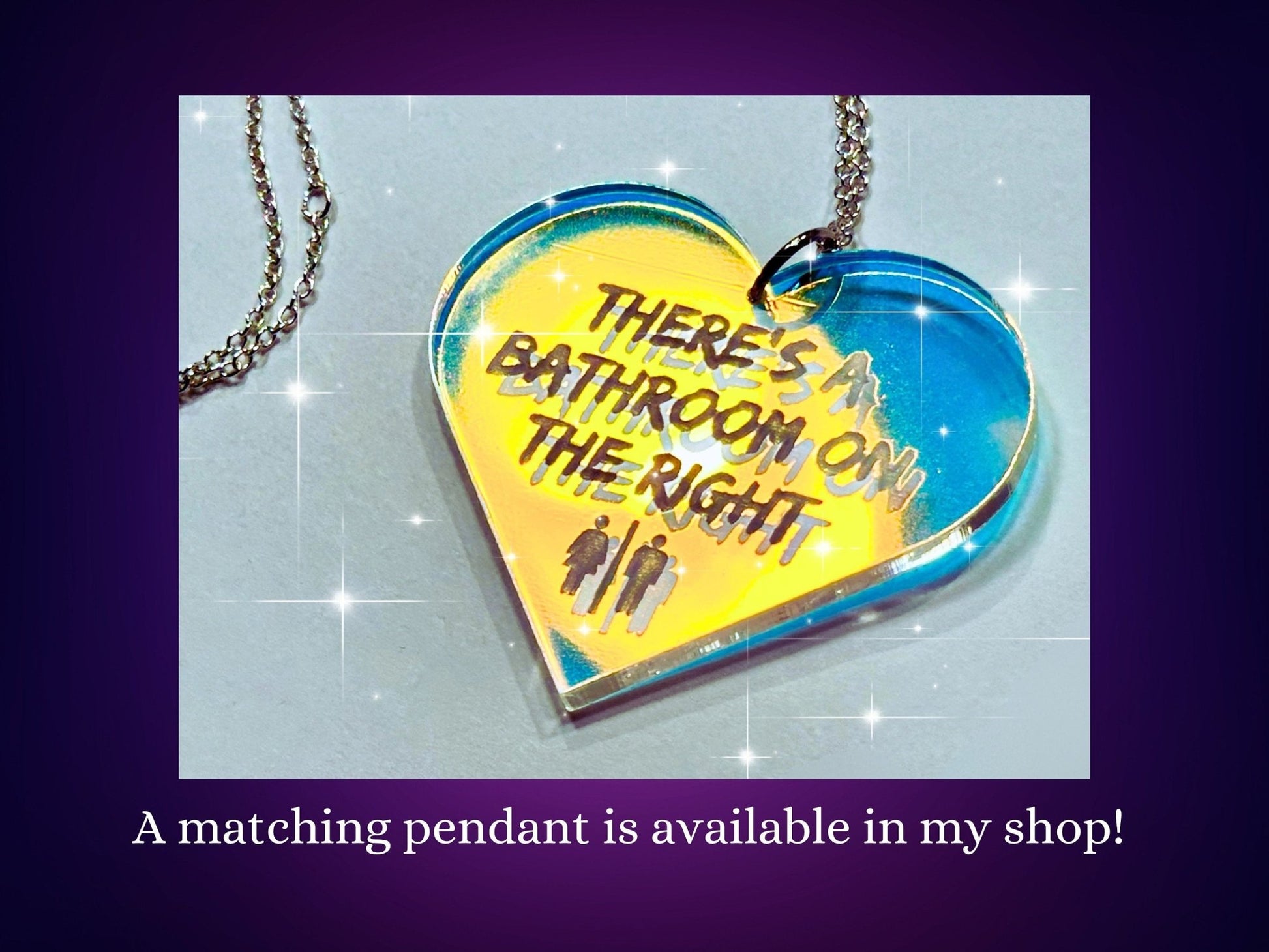 Misheard Lyrics Earrings | There's a Bathroom on the Right - Painted Raina