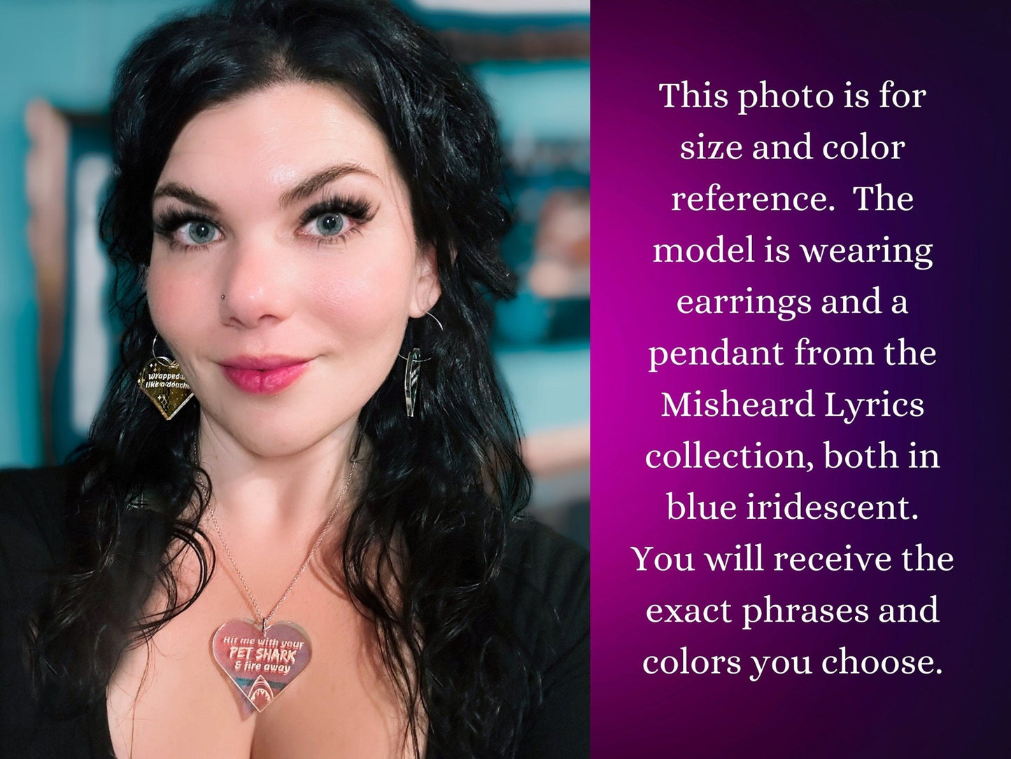 Misheard Lyrics Earrings | There's a Bathroom on the Right - Painted Raina