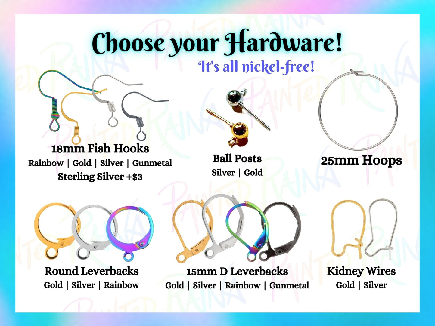 Misheard Lyrics Earrings | There's a Bathroom on the Right - Painted Raina